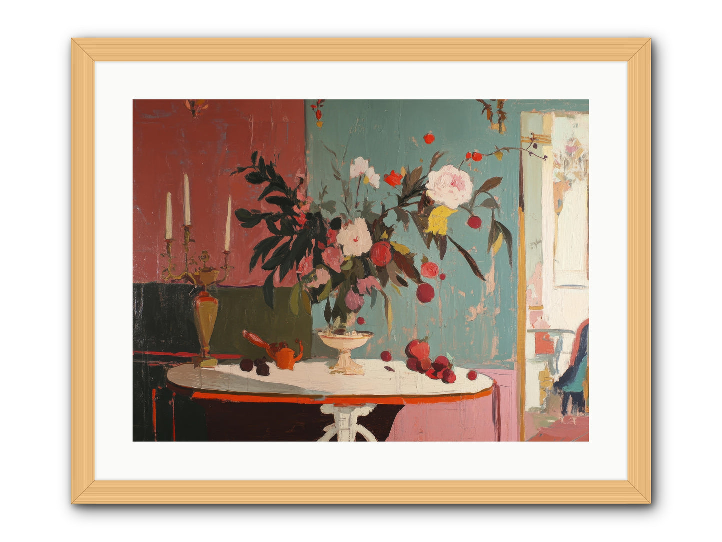 Where blossoms linger -- Framed Print - Natural 24x18