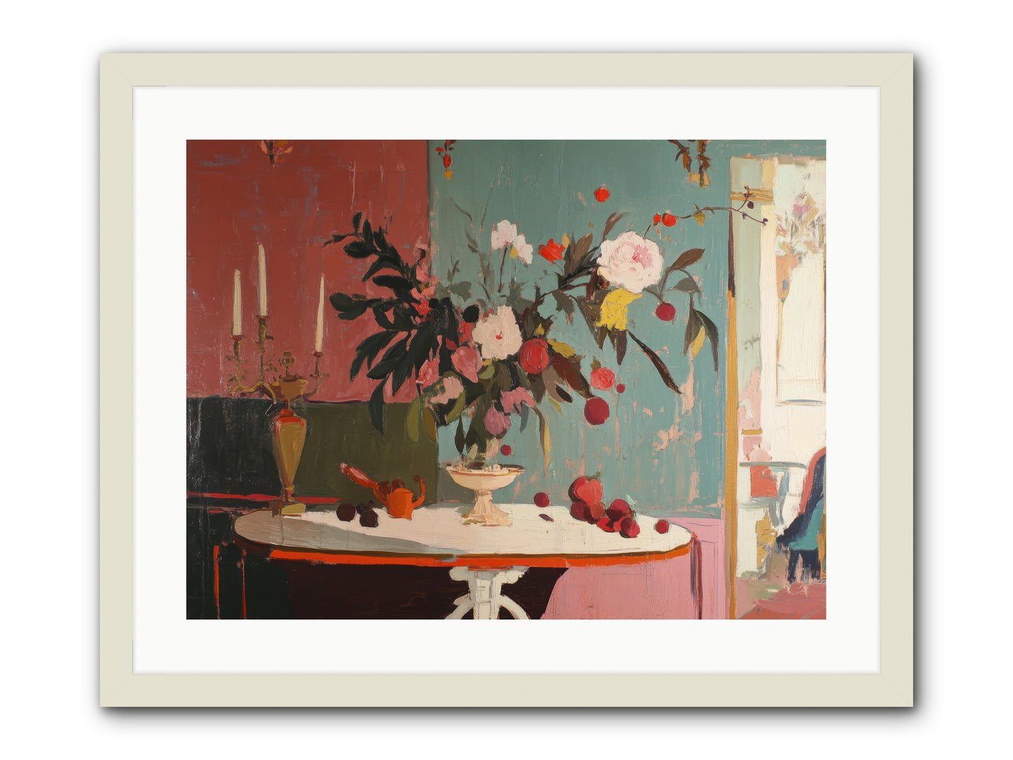 Where blossoms linger -- Framed Print - White 24x18