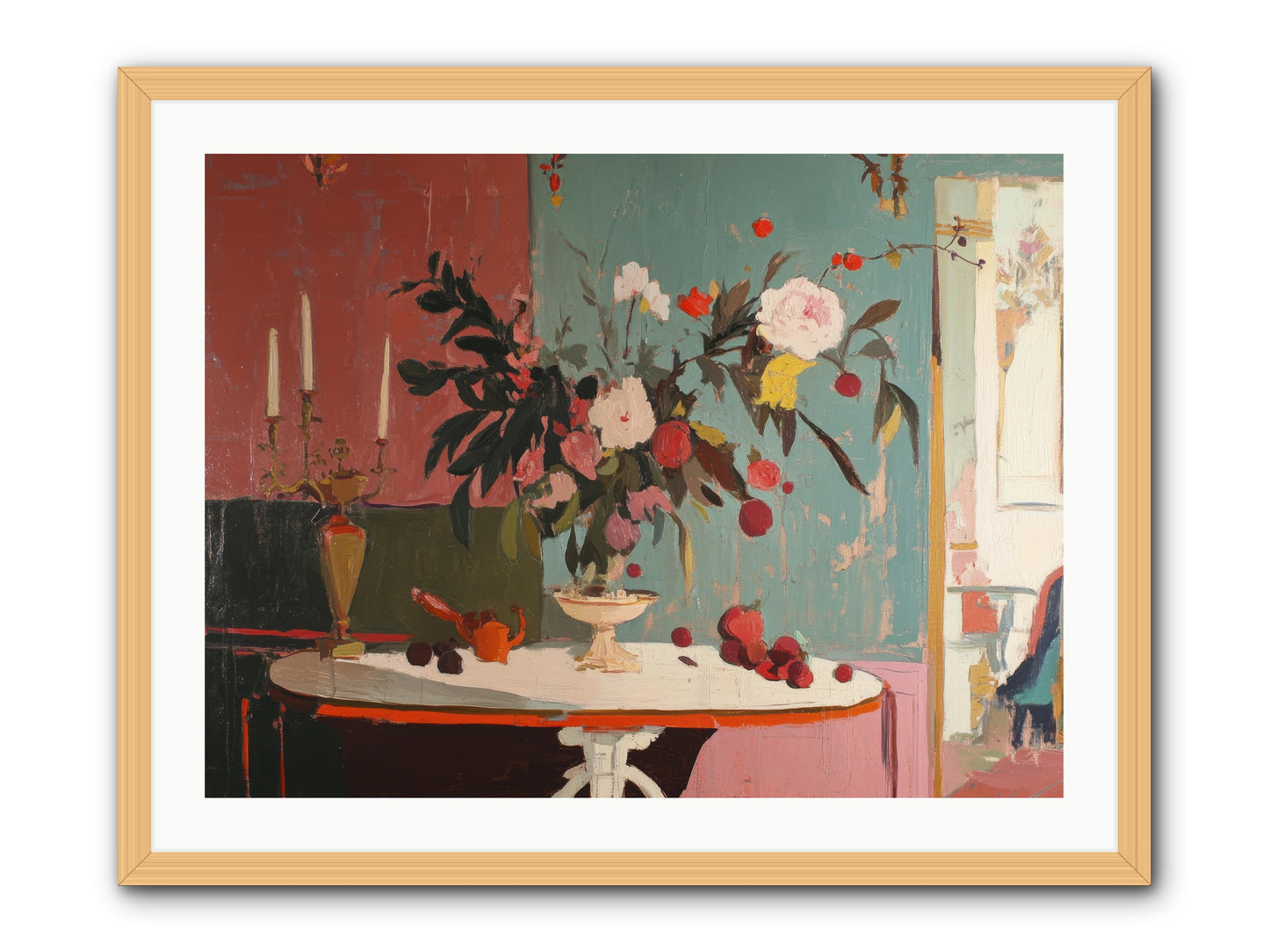 Where blossoms linger -- Framed Print - Natural 32x24