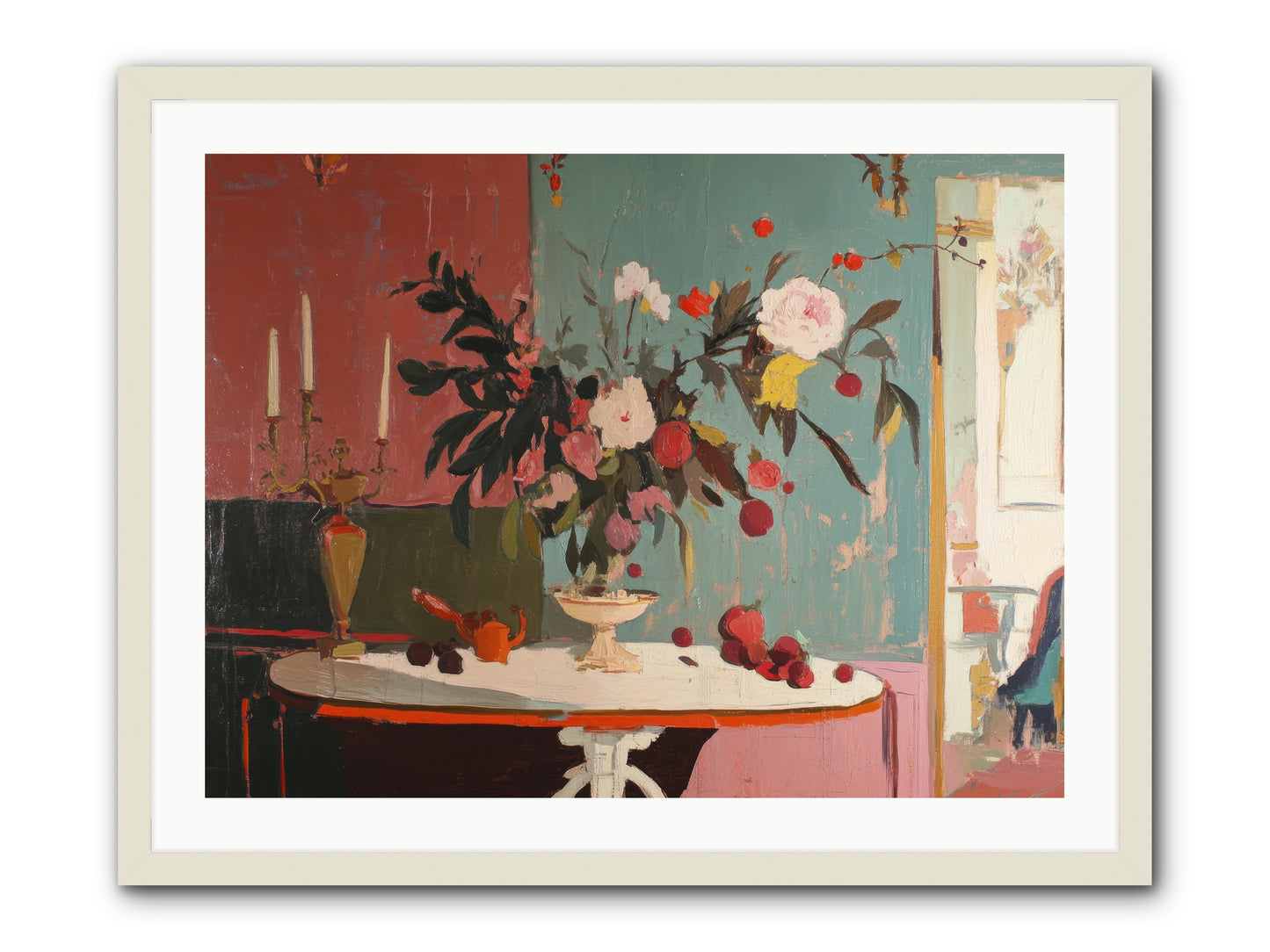 Where blossoms linger -- Framed Print - White 32x24