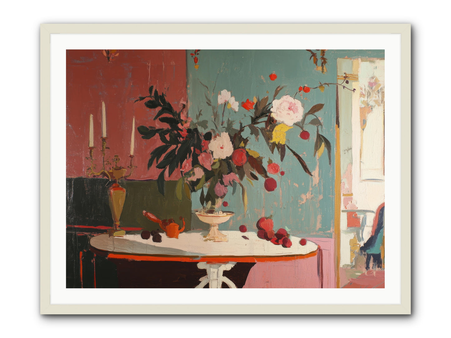 Where blossoms linger -- Framed Print - White 40x30
