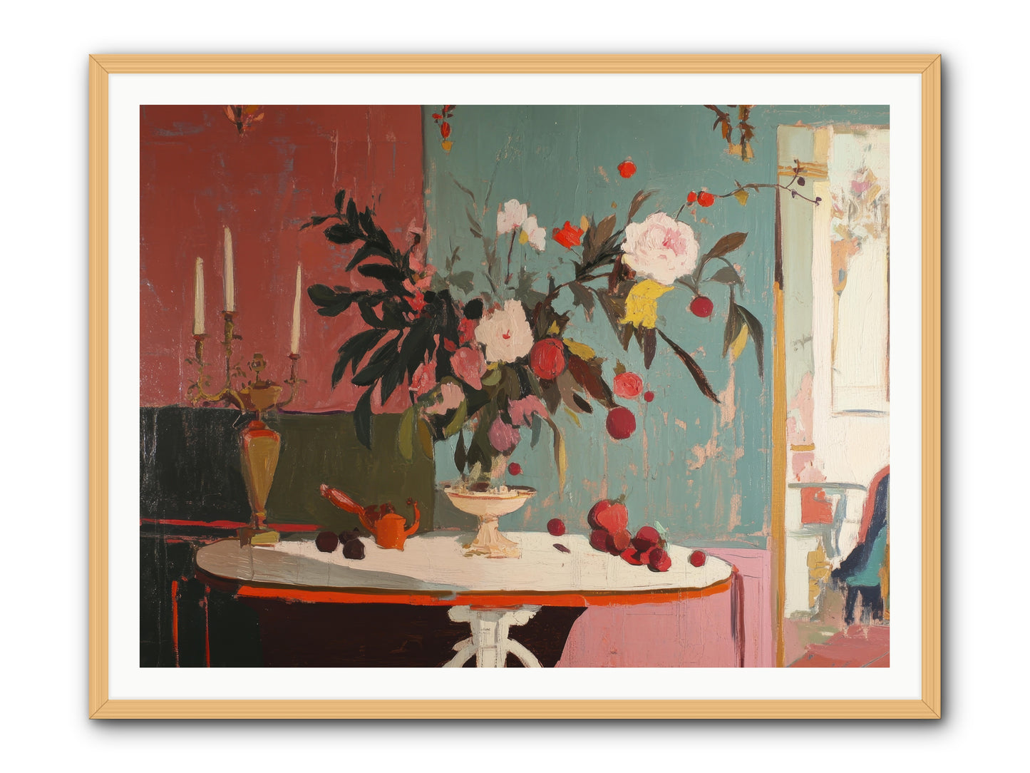 Where blossoms linger -- Framed Print - Natural 48x36