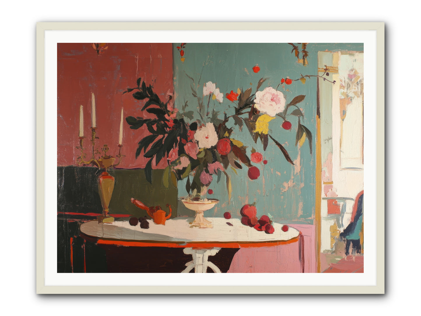 Where blossoms linger -- Framed Print - White 48x36