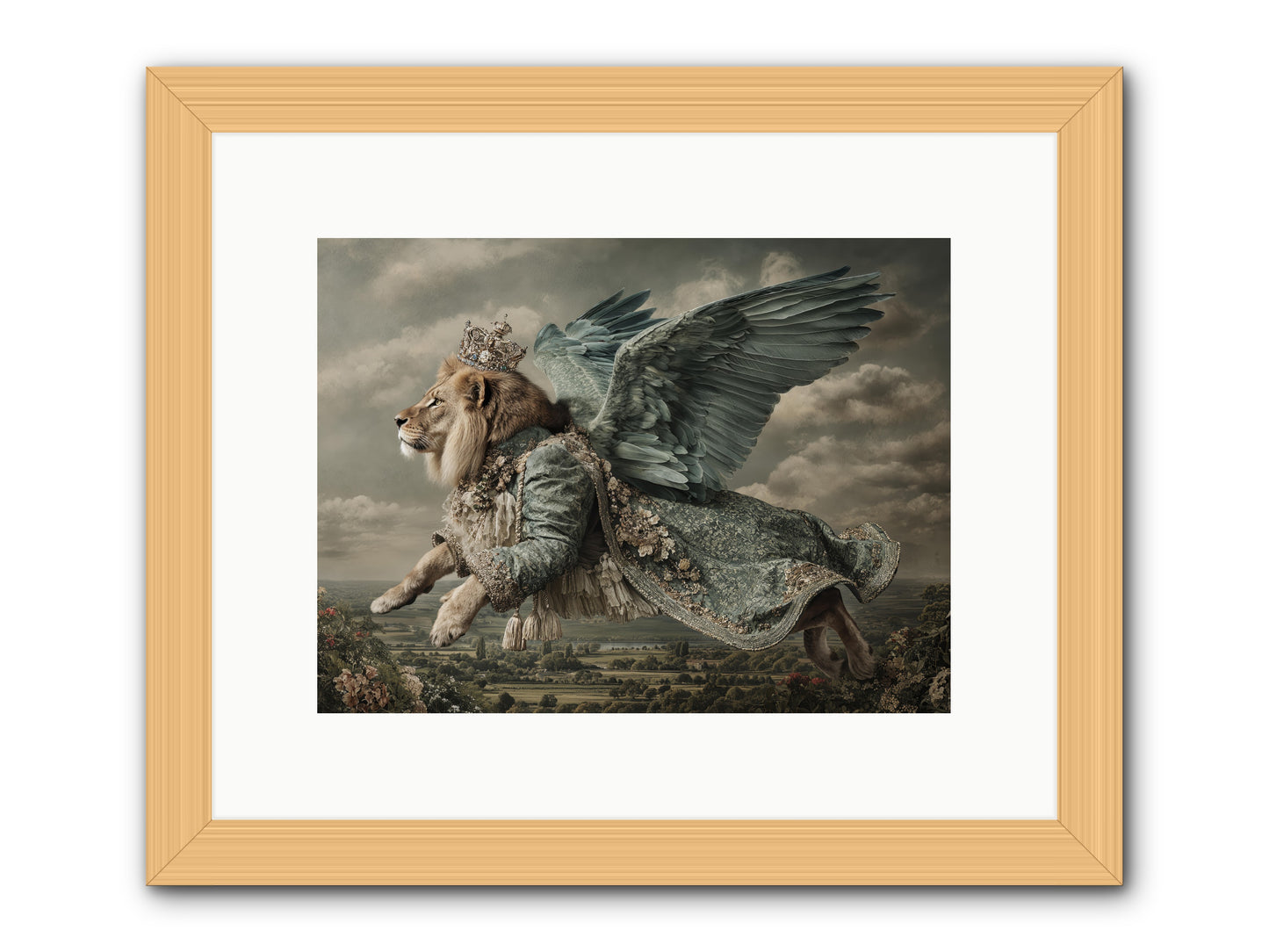 Where the Clouds Remember -- Framed Print - Natural 12x9