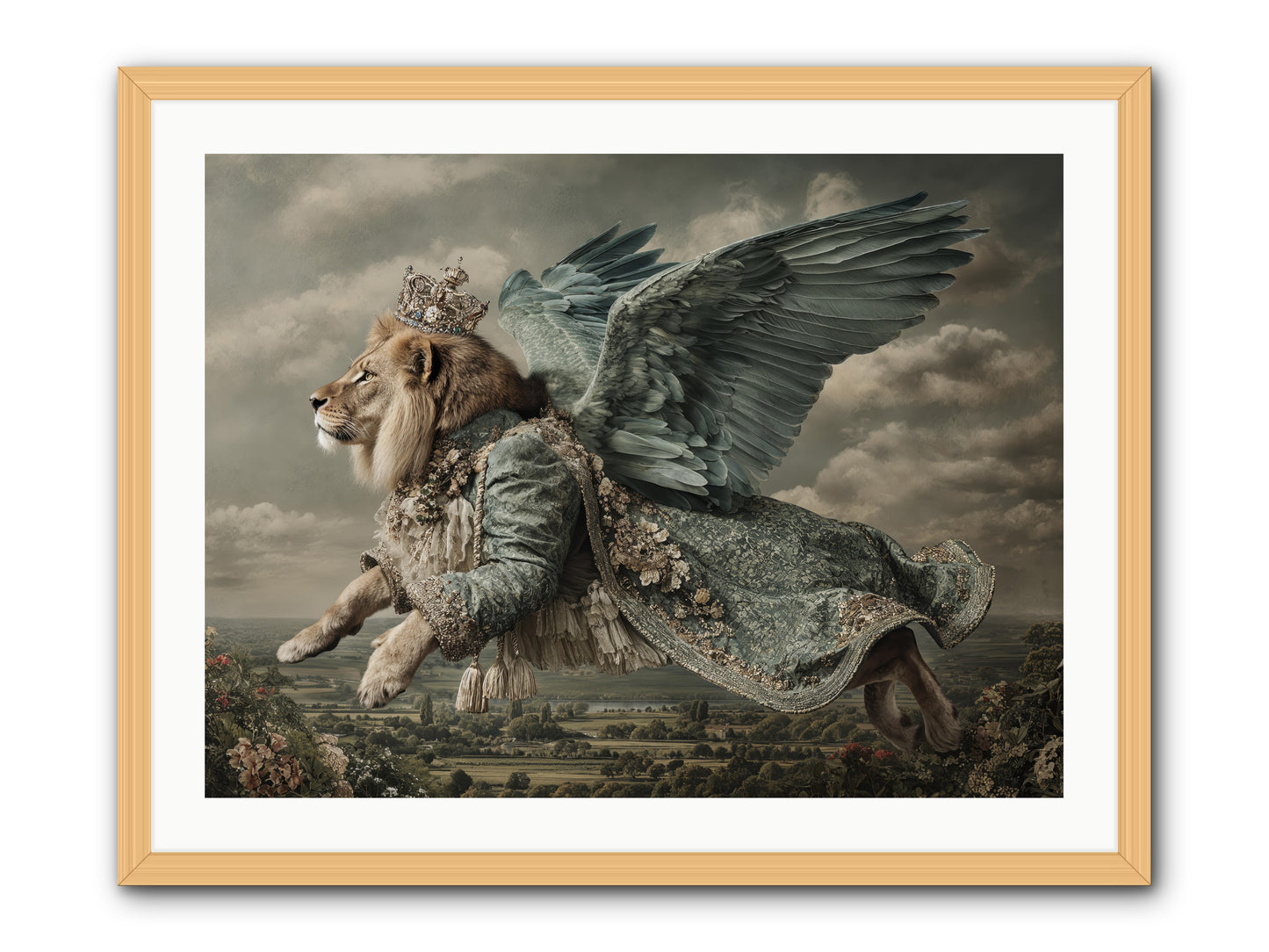 Where the Clouds Remember -- Framed Print - Natural 32x24