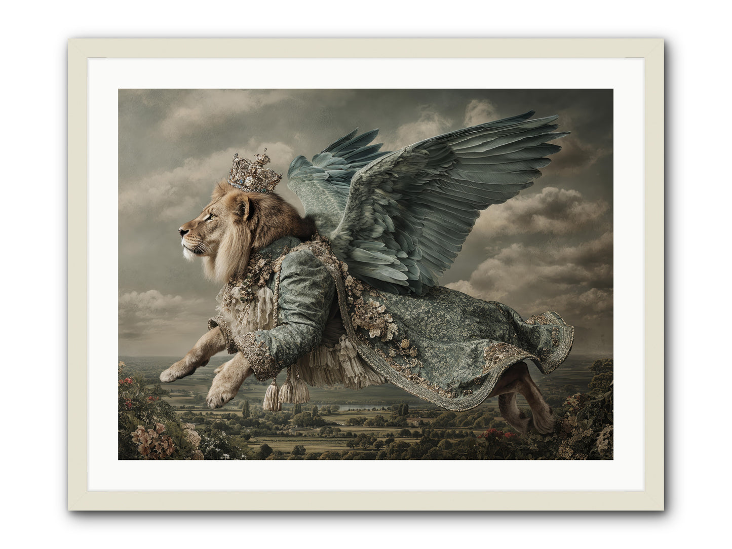 Where the Clouds Remember -- Framed Print - White 32x24