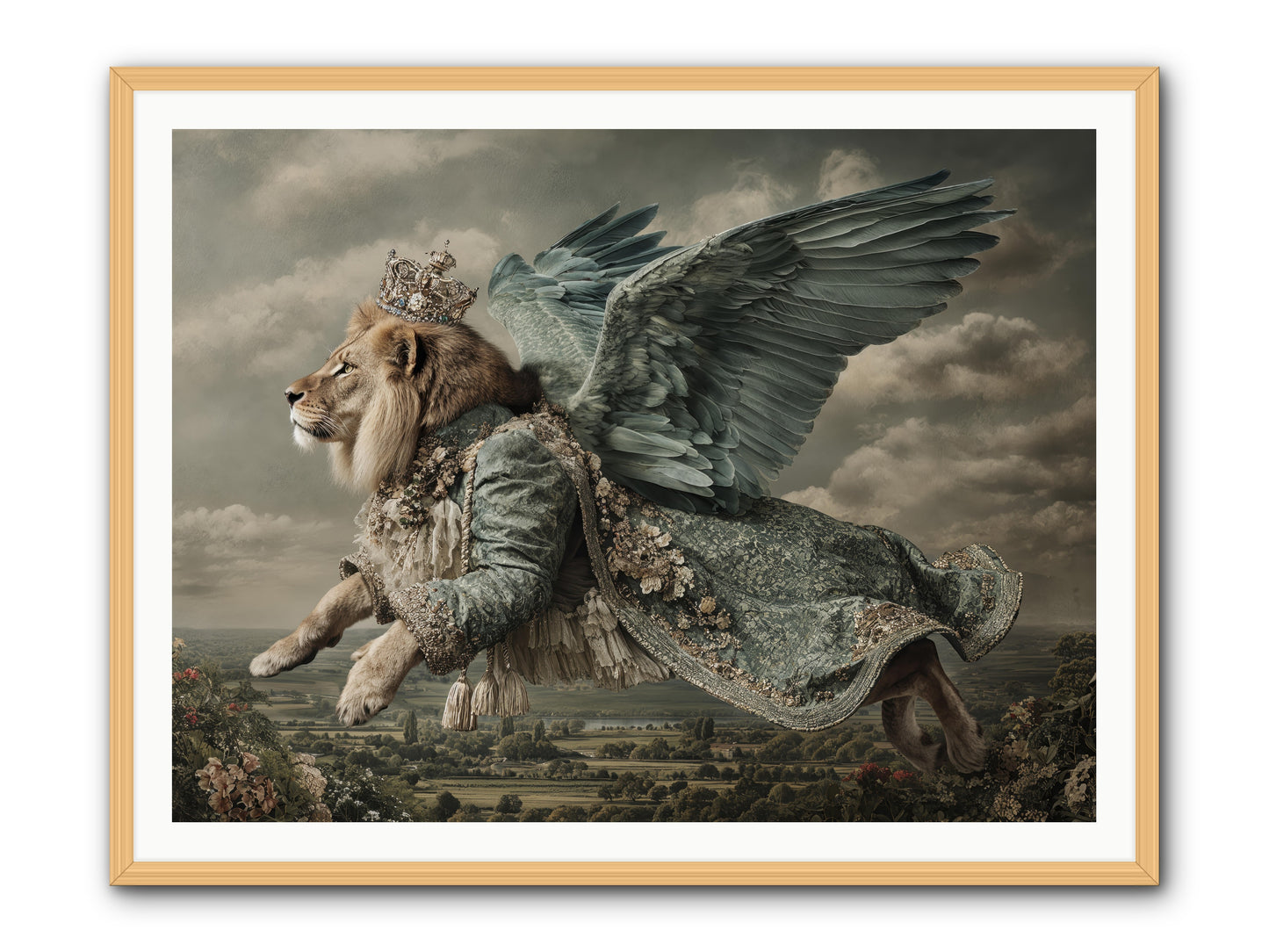 Where the Clouds Remember -- Framed Print - Natural 48x36