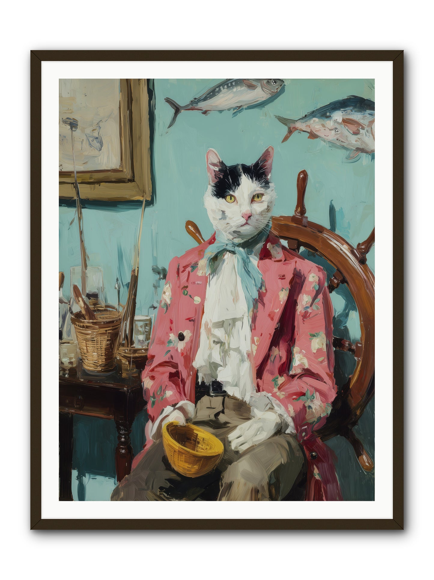 Whisker Fisher -- Framed Print - Black 36x48