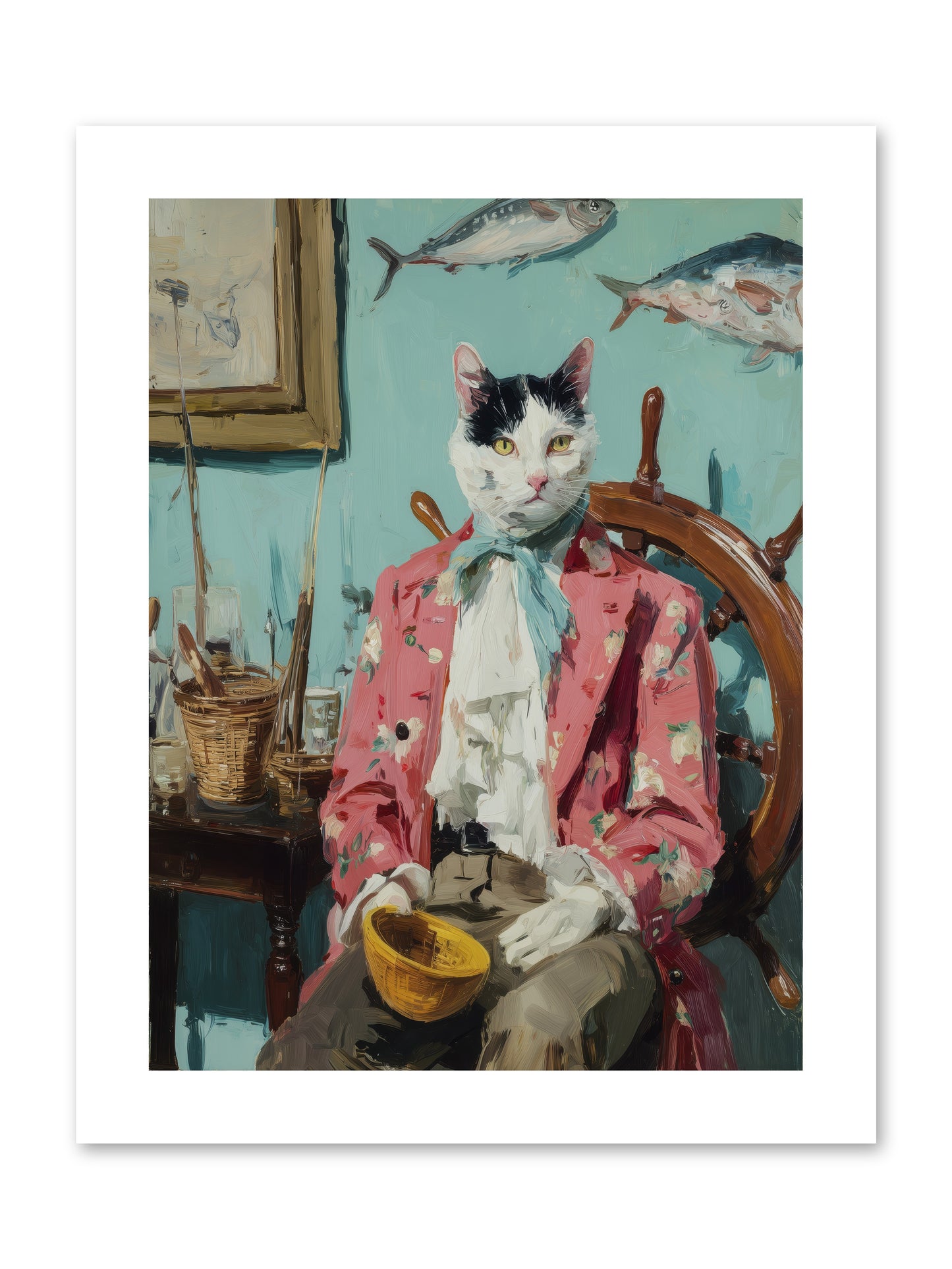 Whisker Fisher -- Loose Canvas Print 9x12