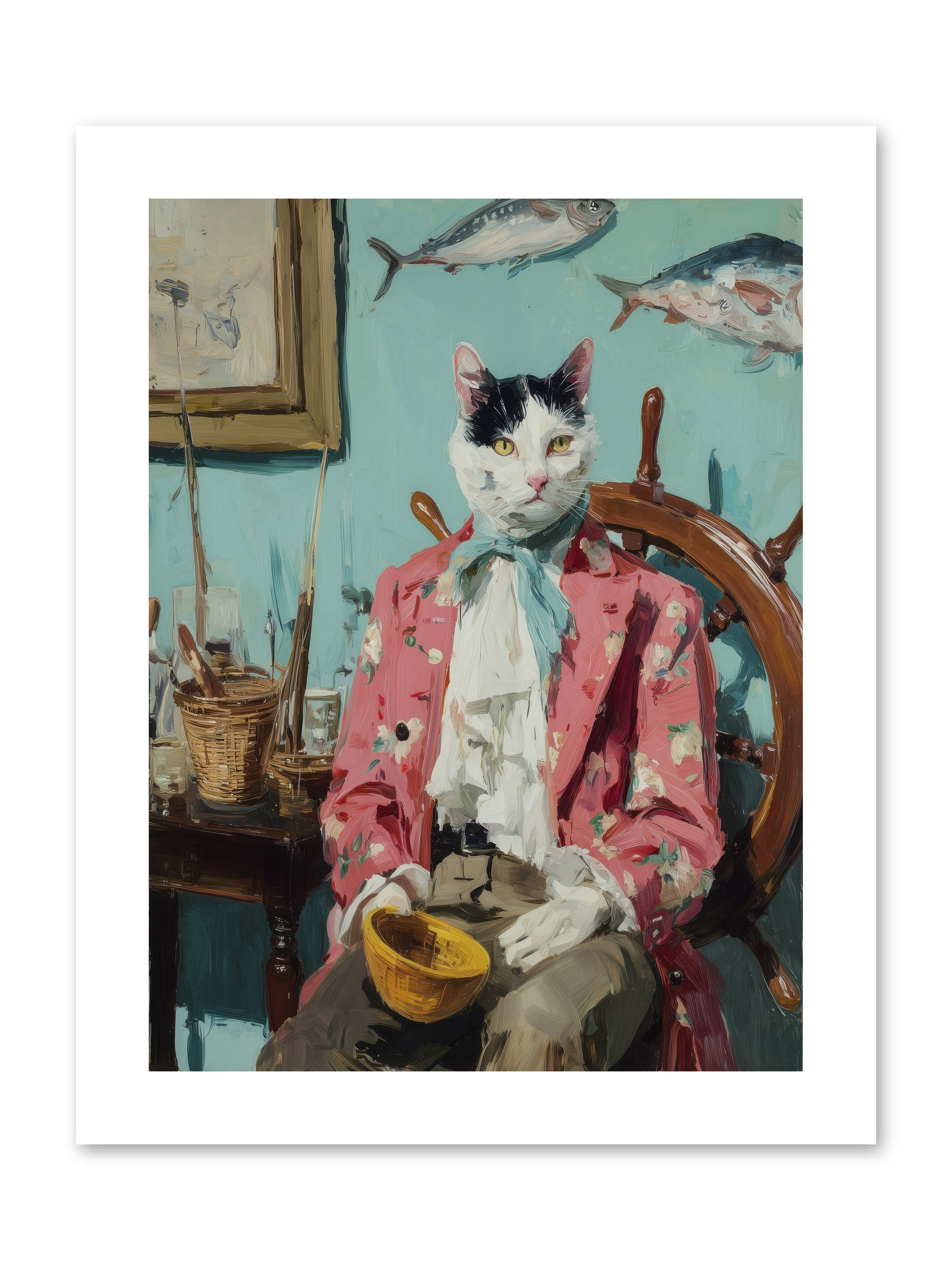 Whisker Fisher -- Paper Print 9x12
