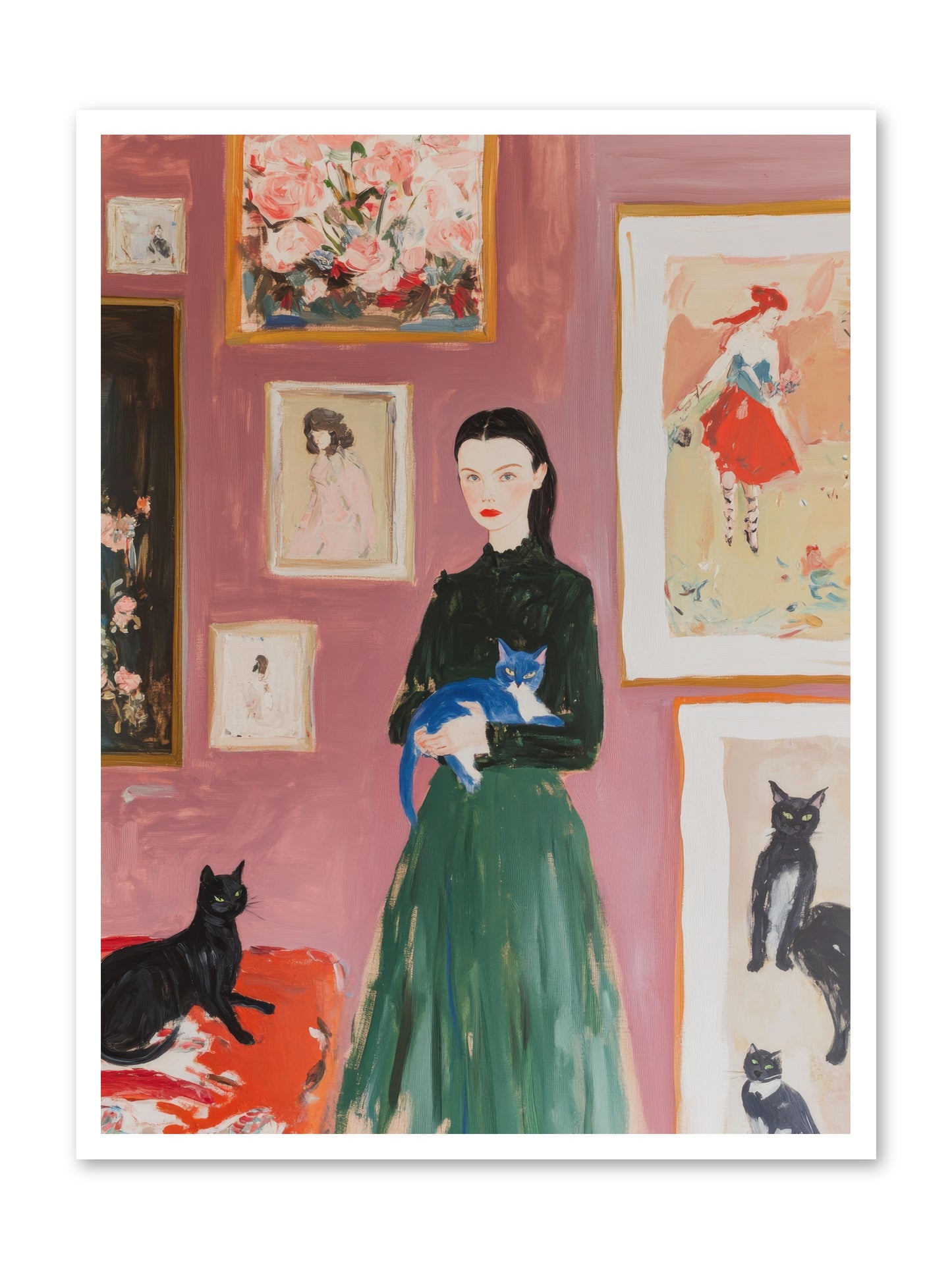 Whiskers Among Masterpieces -- Paper Print 30x40