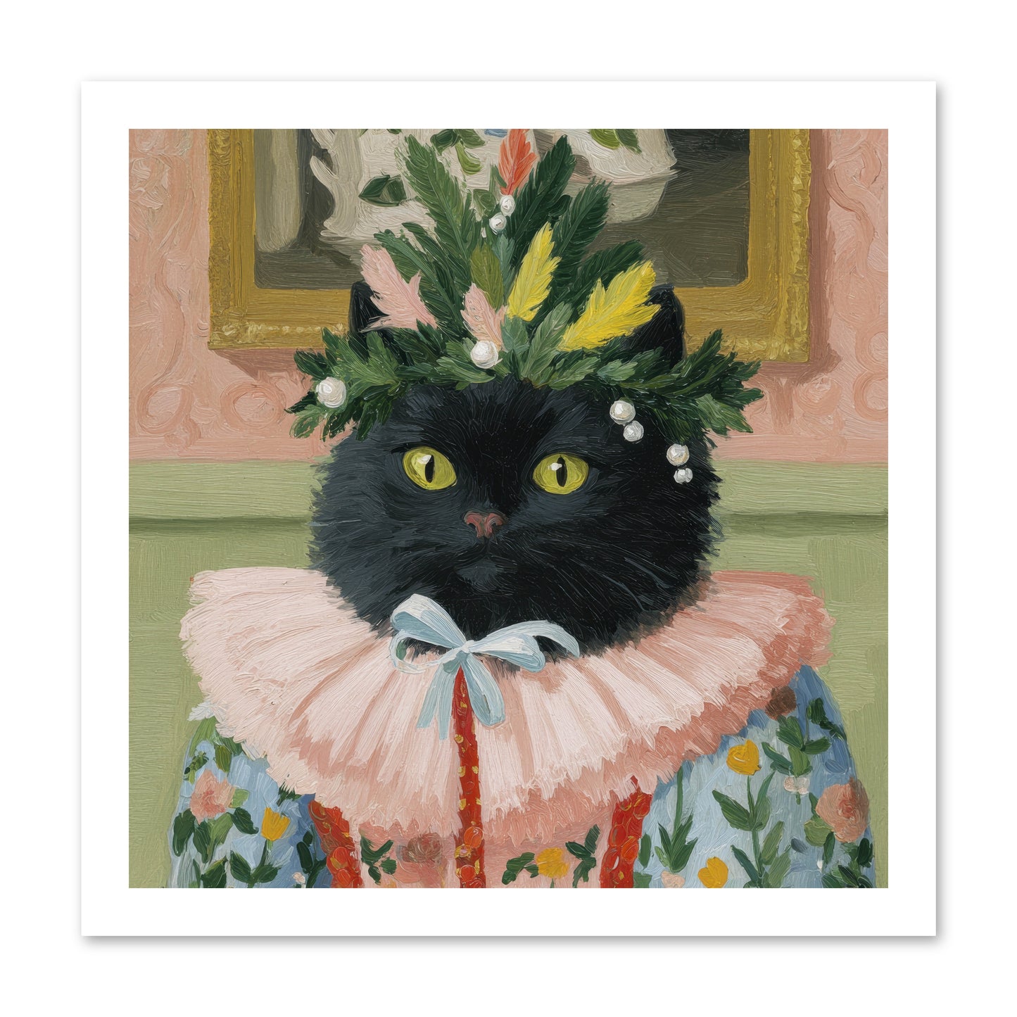 Whiskers & Wonder Waiting -- Loose Canvas Print 16x16