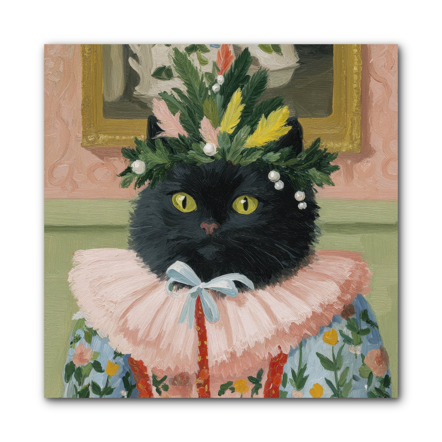 Whiskers & Wonder Waiting -- Wrapped Canvas 10x10