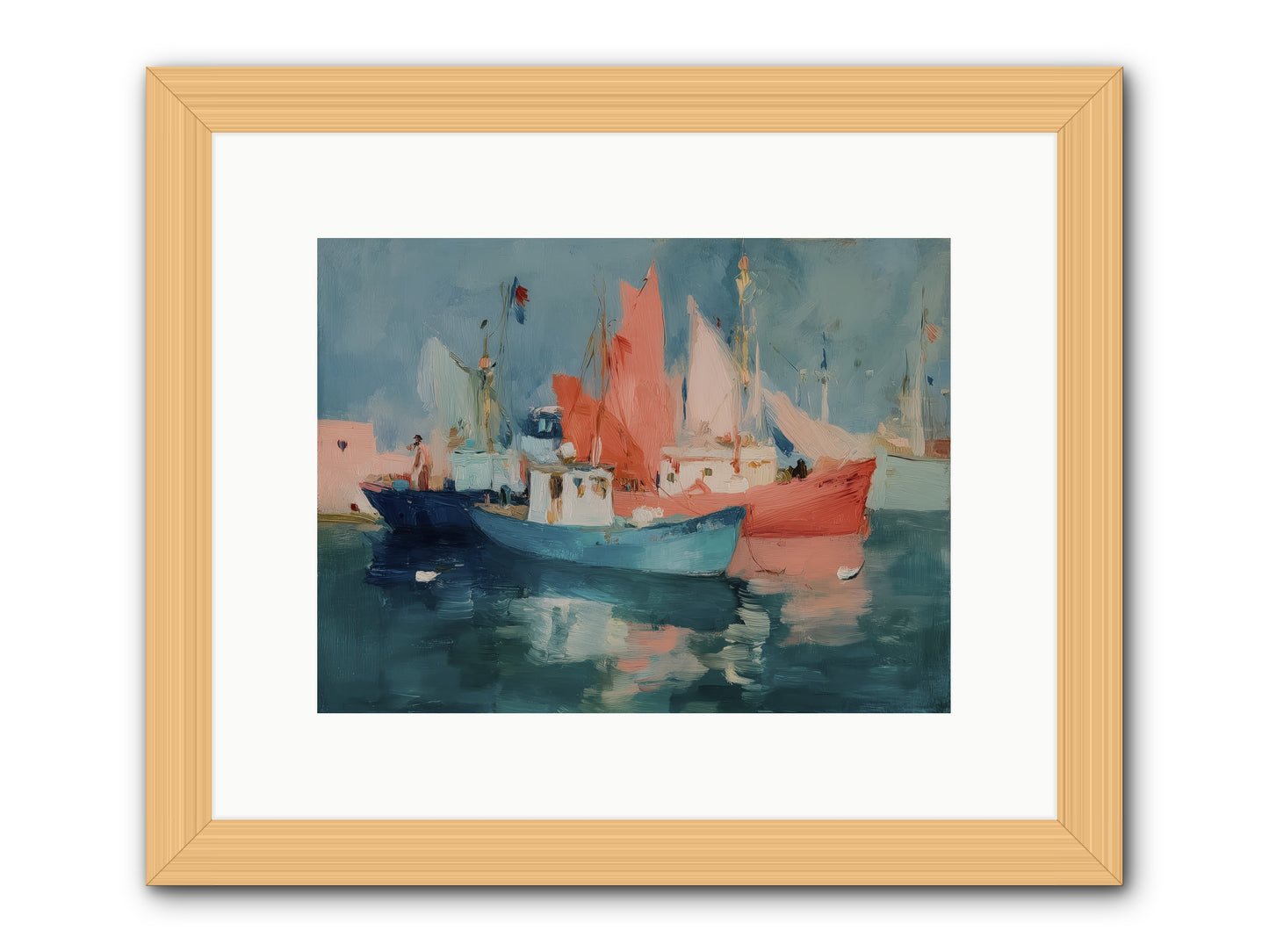 Whisper-Colored Waters -- Framed Print - Natural 12x9