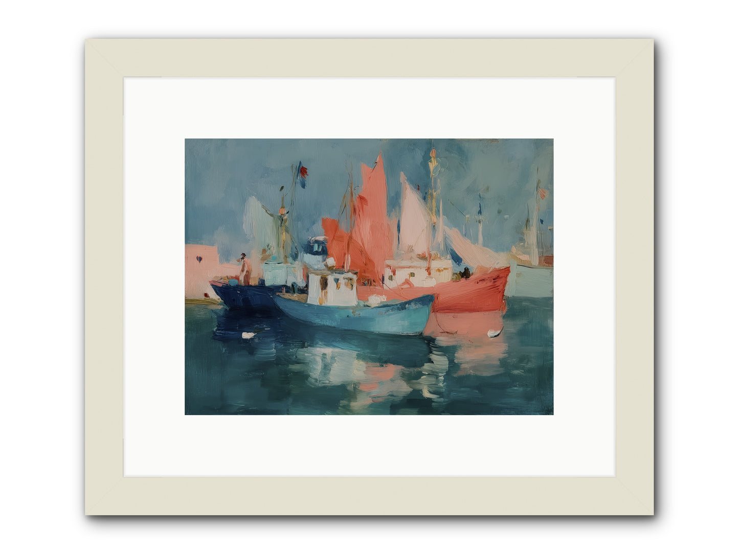 Whisper-Colored Waters -- Framed Print - White 12x9