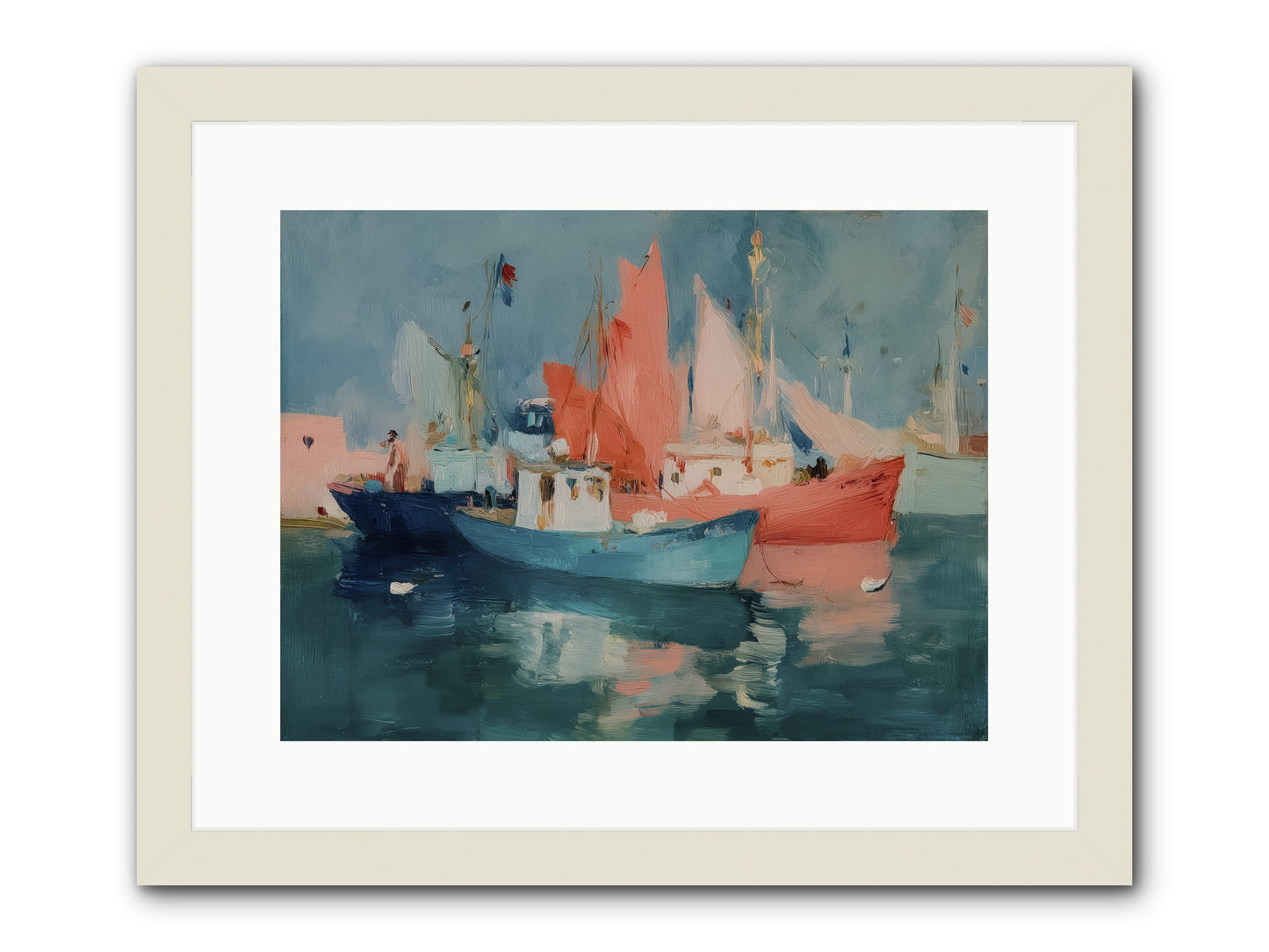 Whisper-Colored Waters -- Framed Print - White 16x12