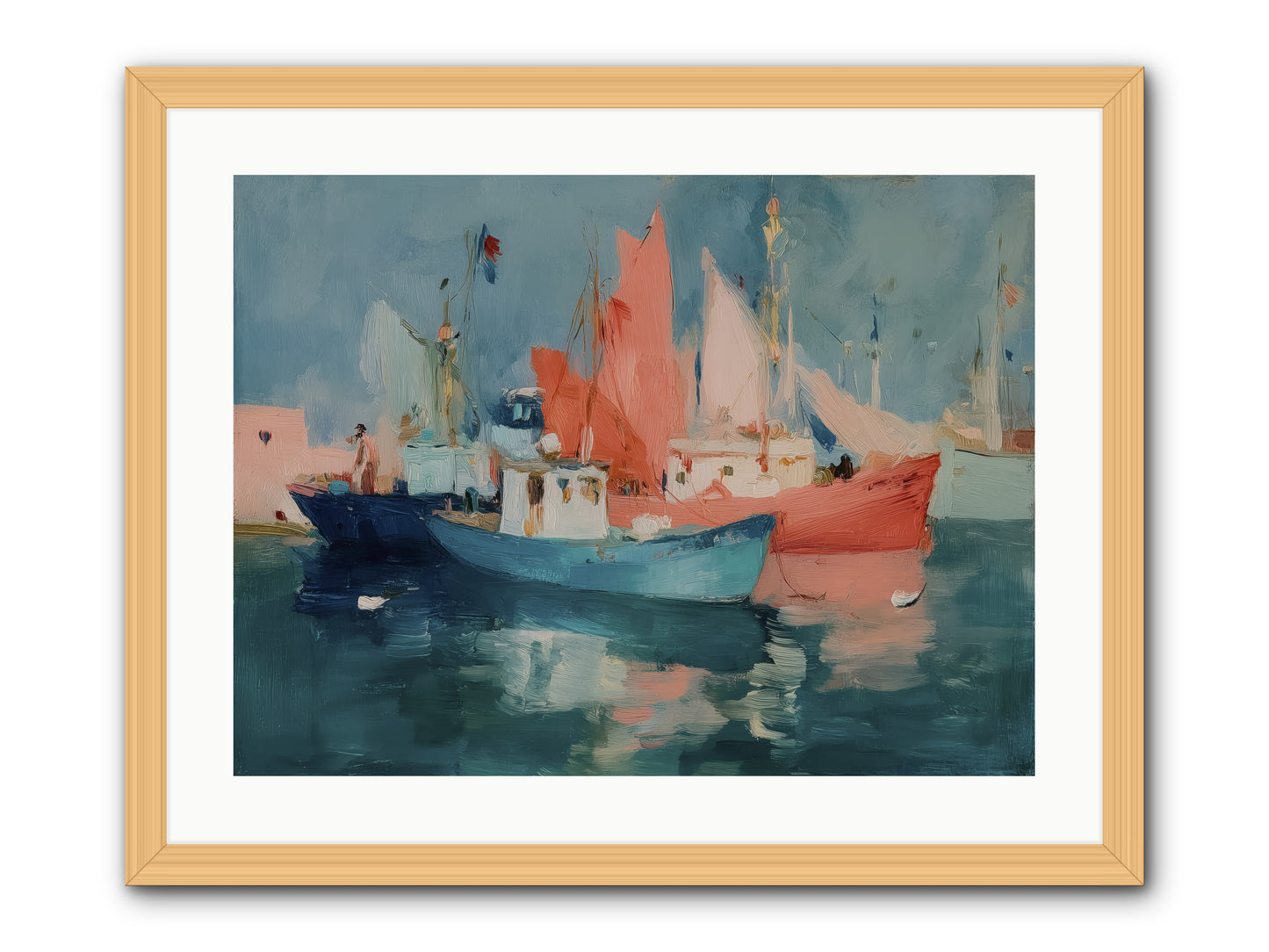 Whisper-Colored Waters -- Framed Print - Natural 24x18