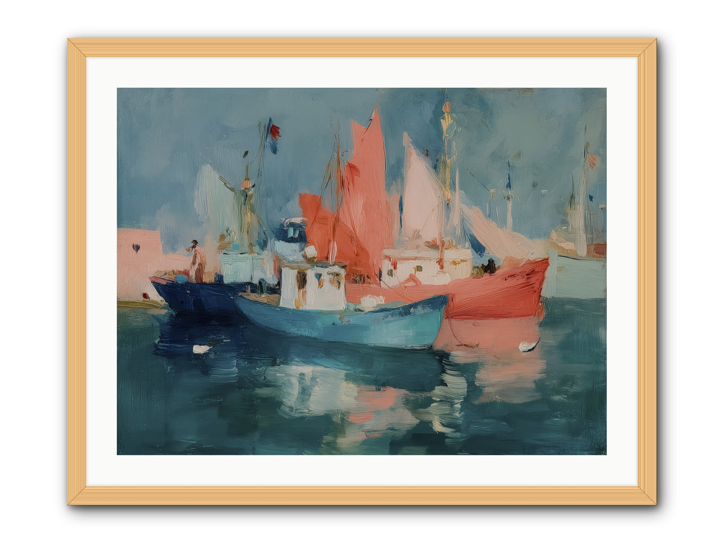 Whisper-Colored Waters -- Framed Print - Natural 32x24