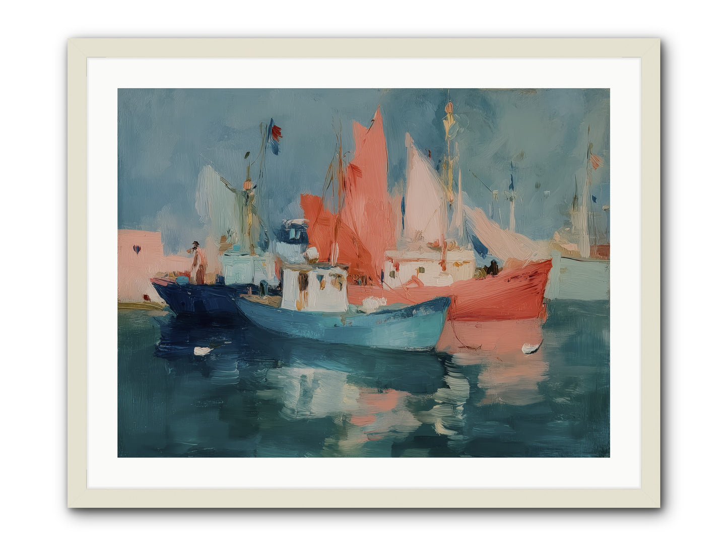 Whisper-Colored Waters -- Framed Print - White 32x24