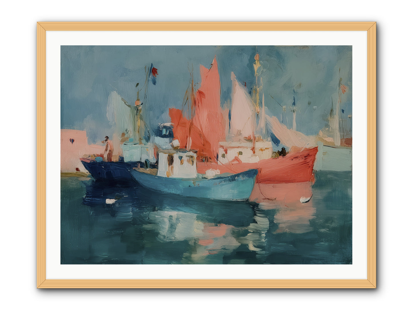 Whisper-Colored Waters -- Framed Print - Natural 40x30