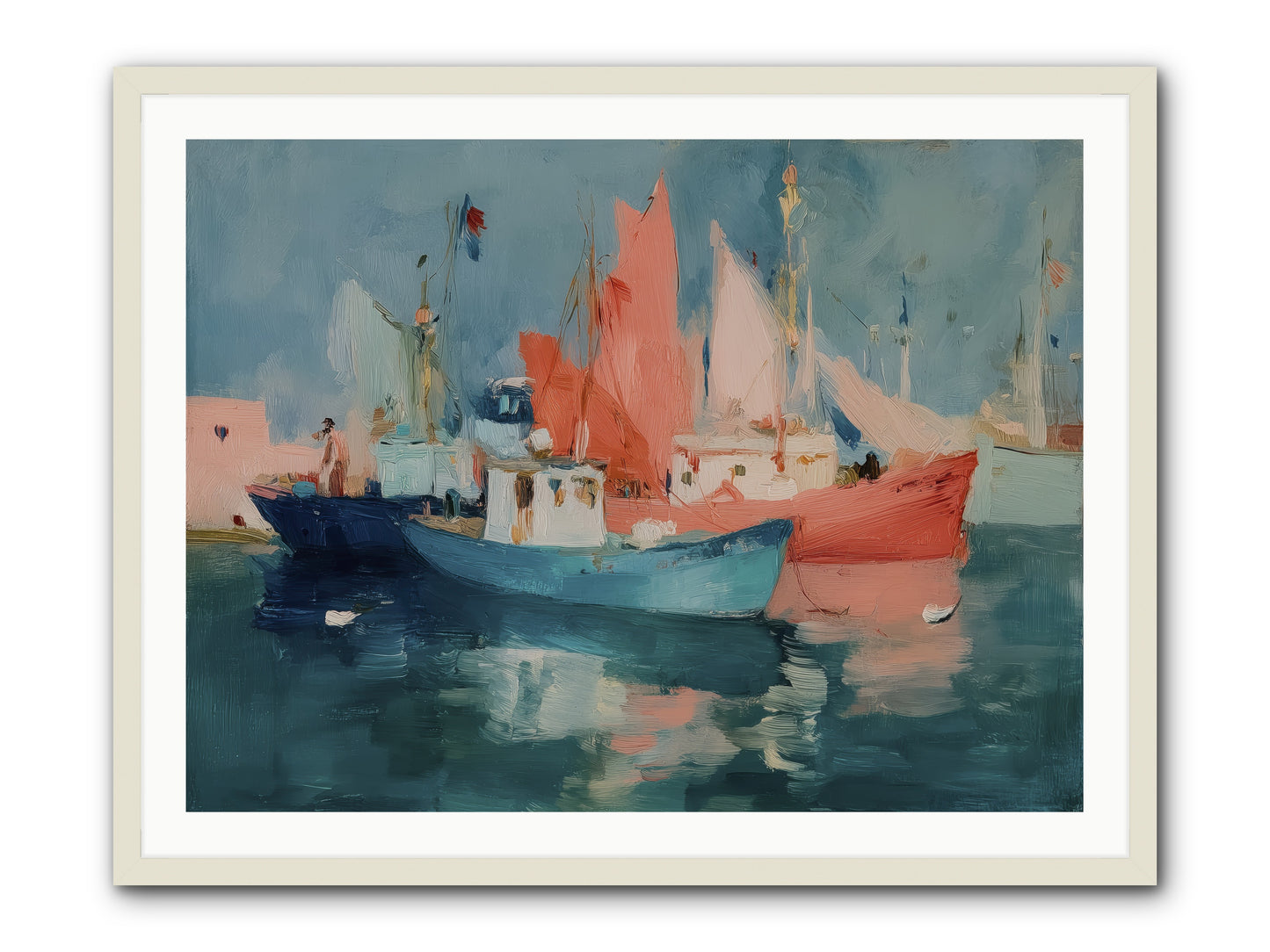 Whisper-Colored Waters -- Framed Print - White 40x30