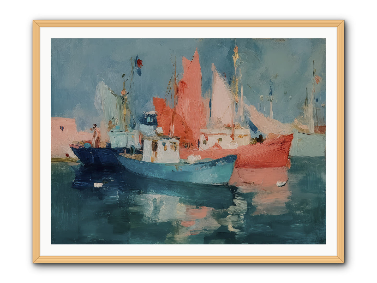 Whisper-Colored Waters -- Framed Print - Natural 48x36