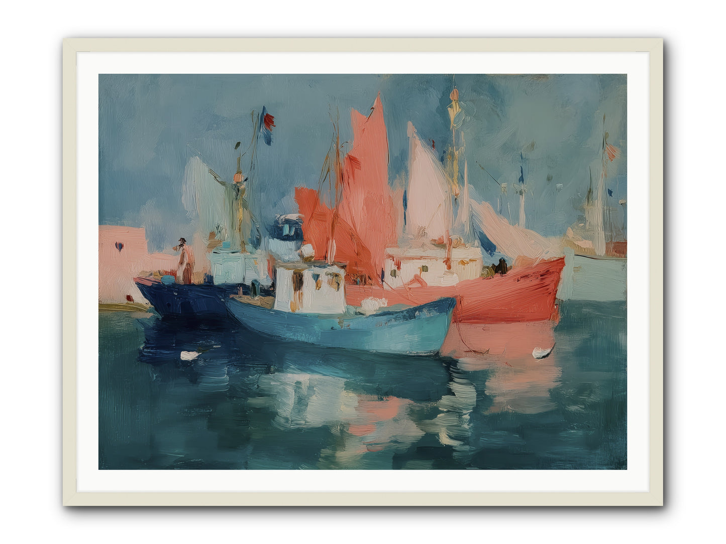 Whisper-Colored Waters -- Framed Print - White 48x36