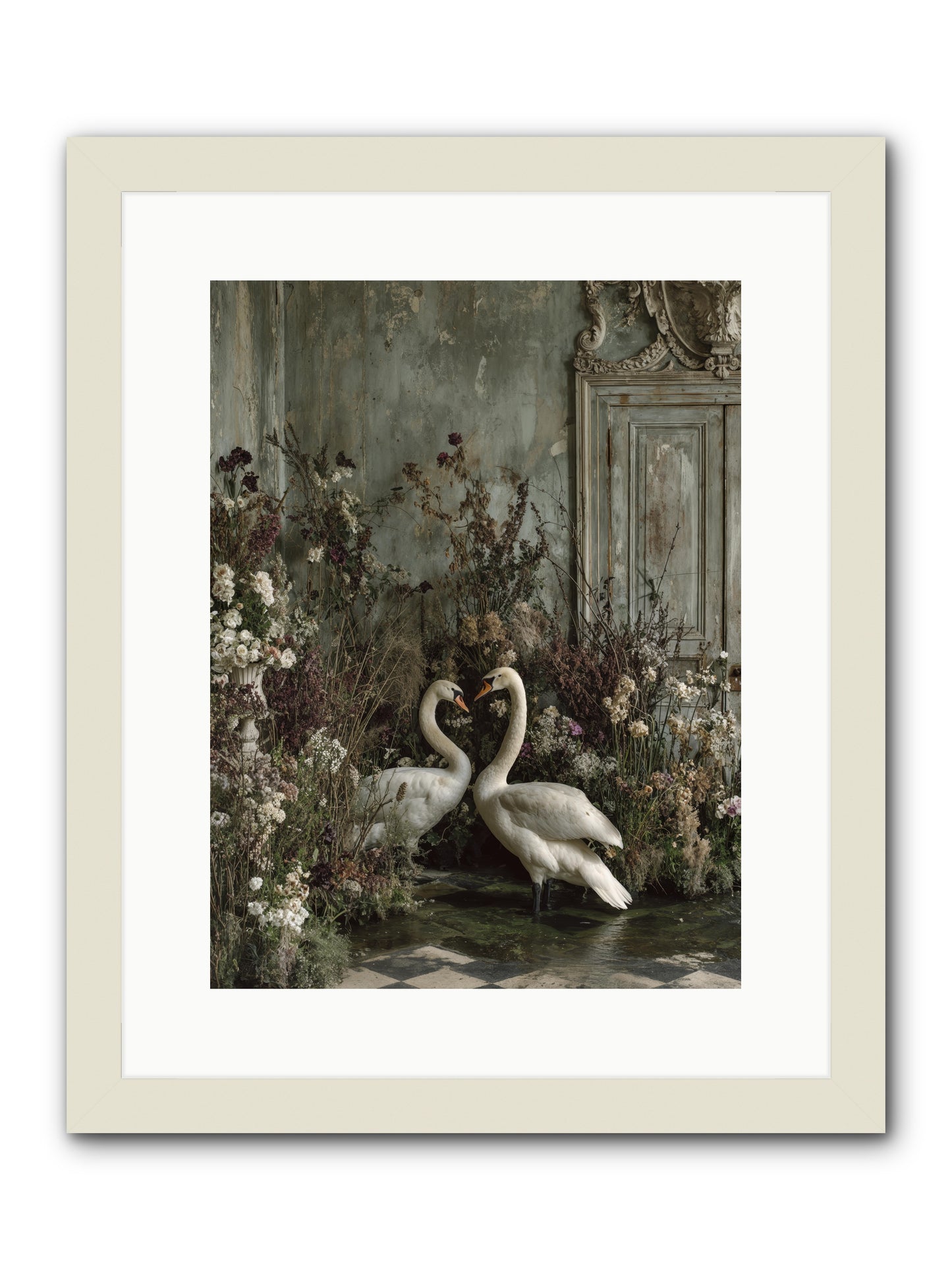 Whispered Affections -- Framed Print - White 12x16