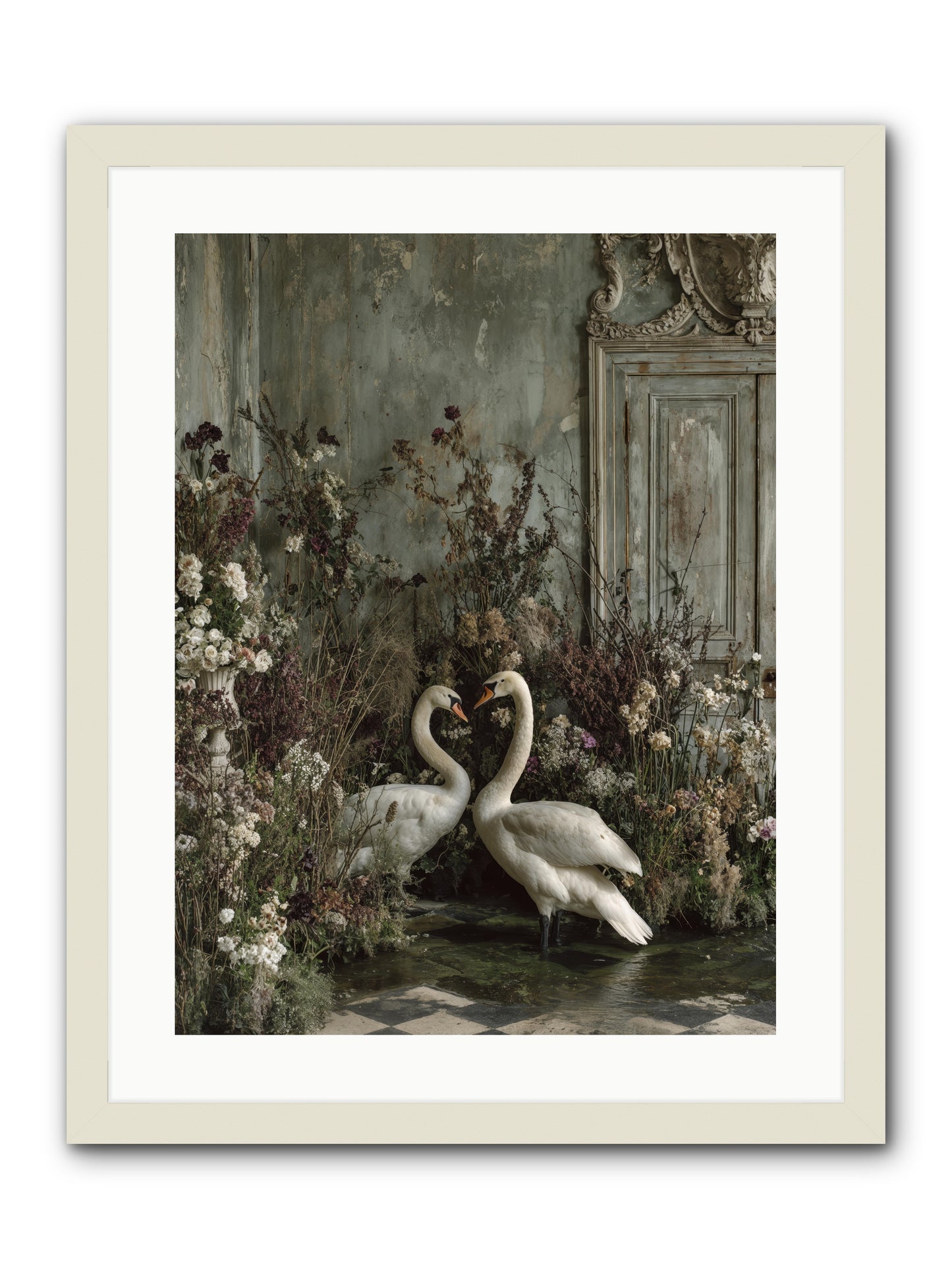 Whispered Affections -- Framed Print - White 18x24
