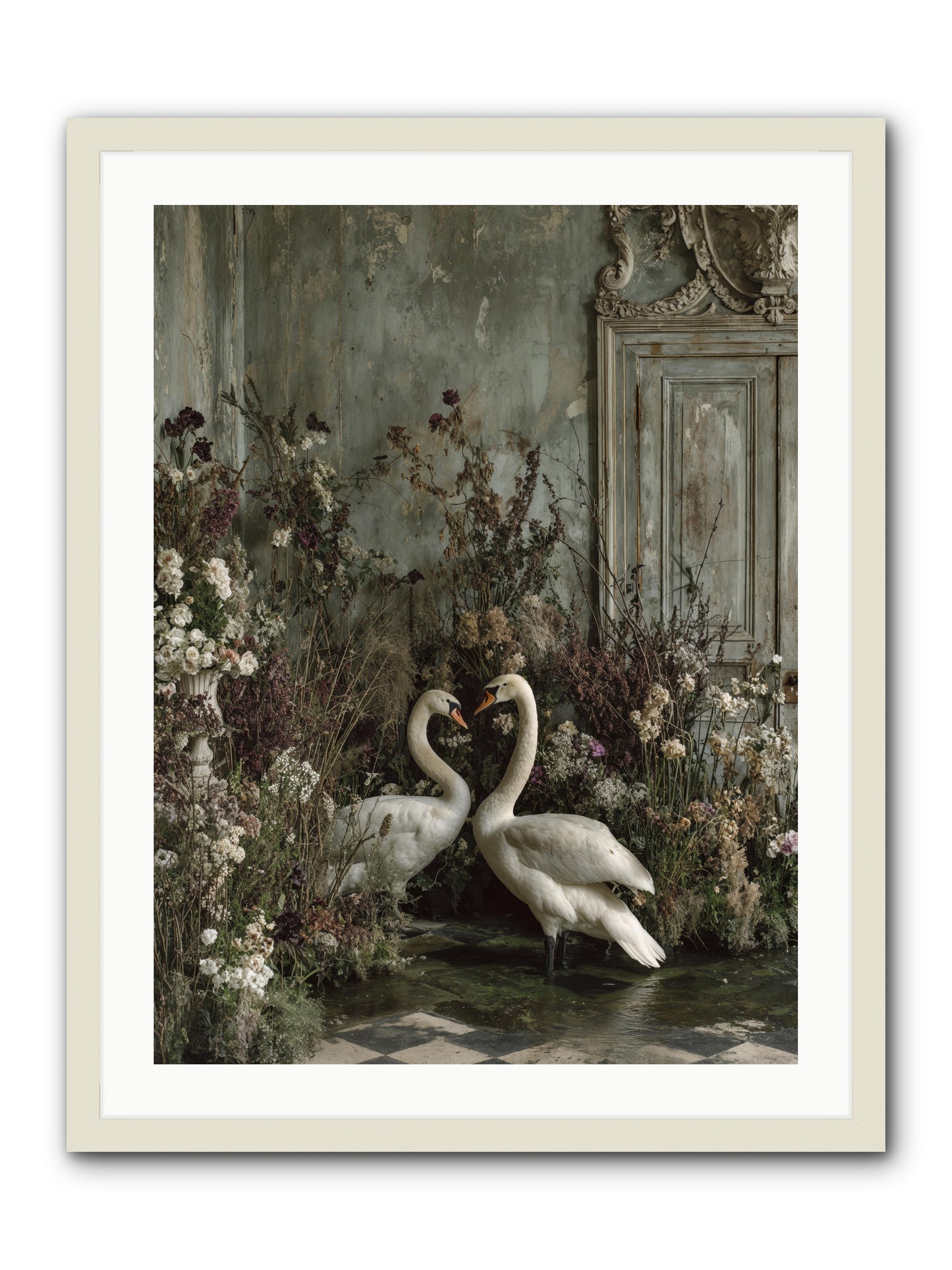 Whispered Affections -- Framed Print - White 24x32