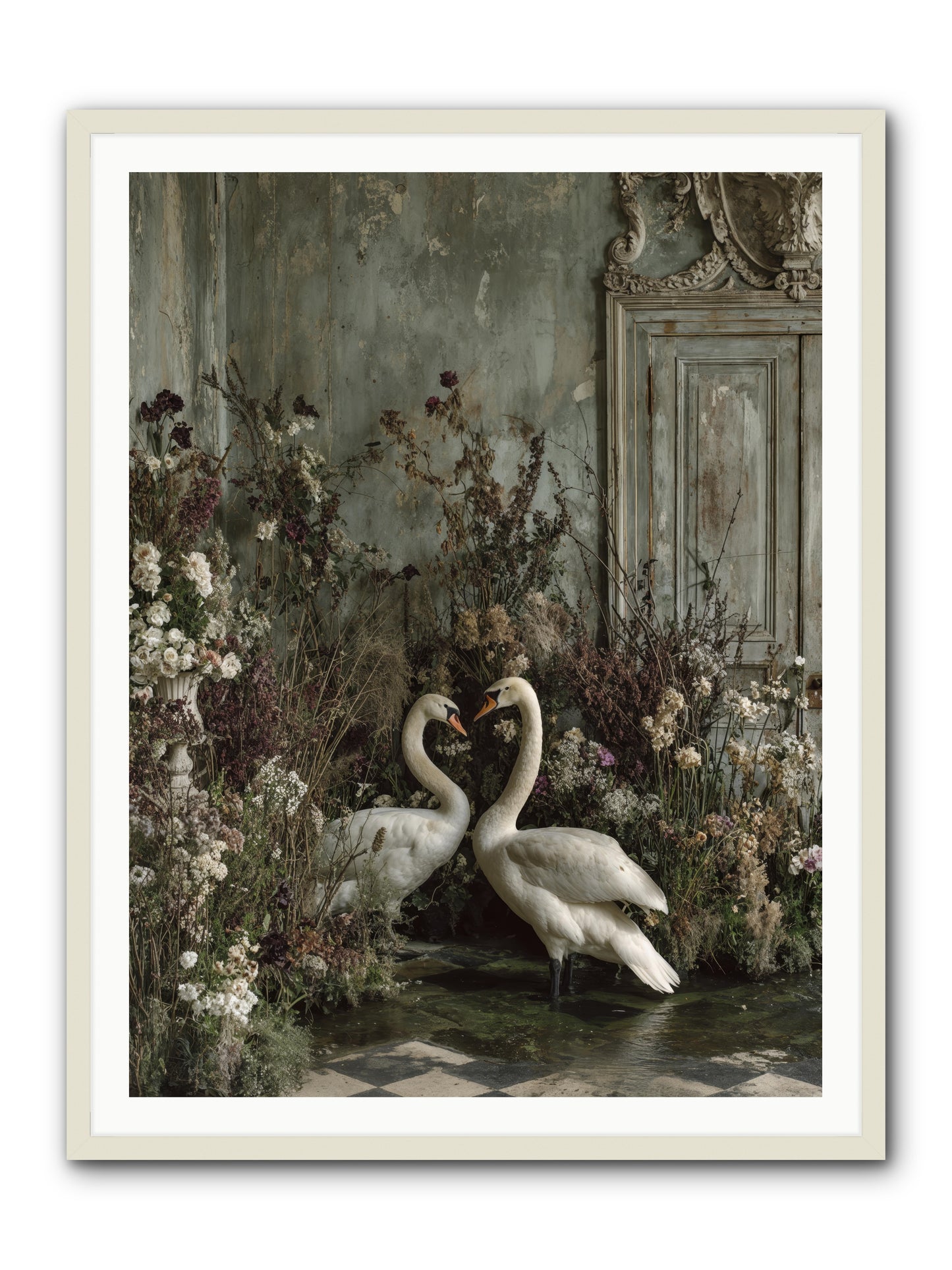 Whispered Affections -- Framed Print - White 36x48