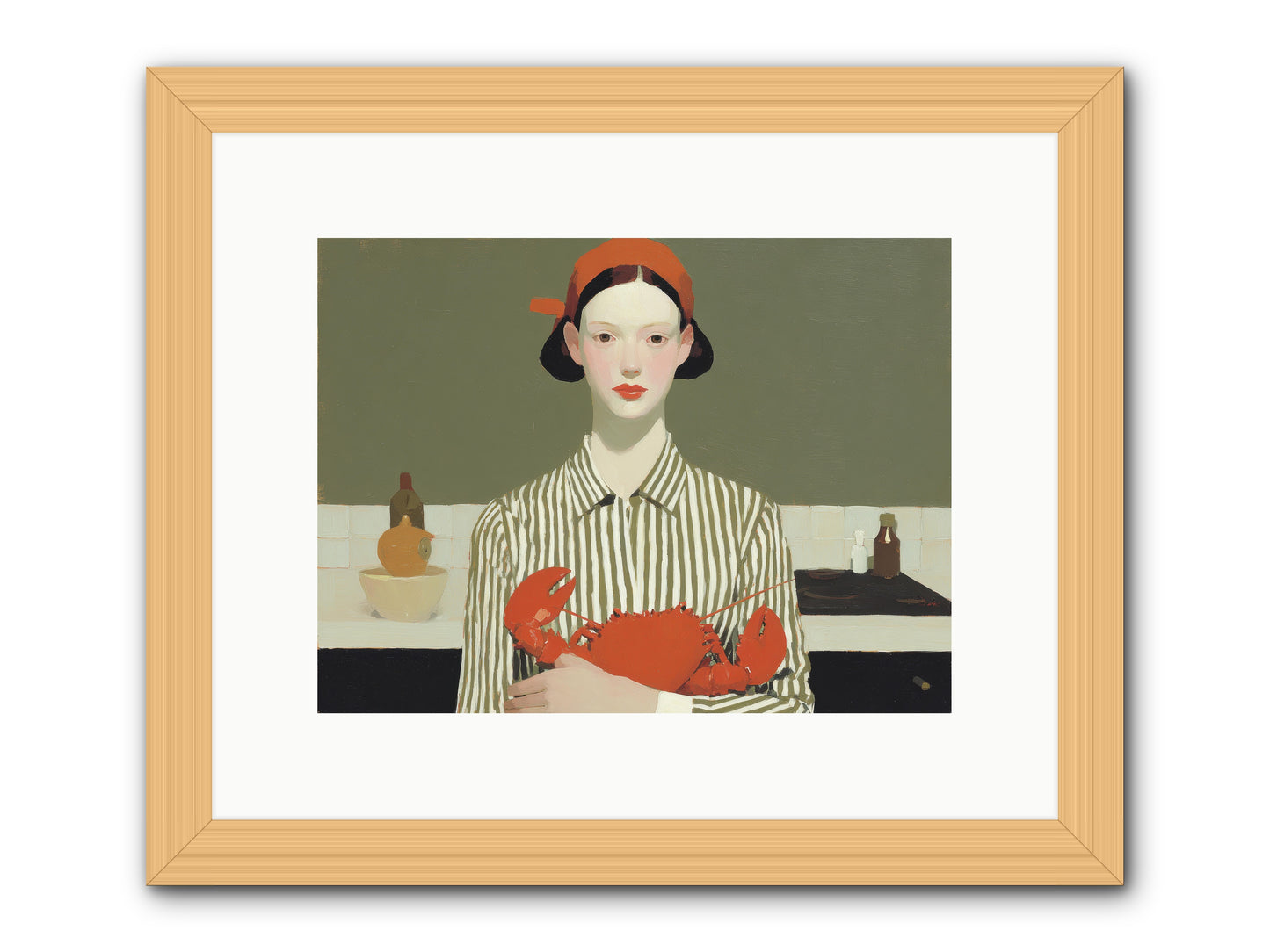 Whispered Lines -- Framed Print - Natural 12x9