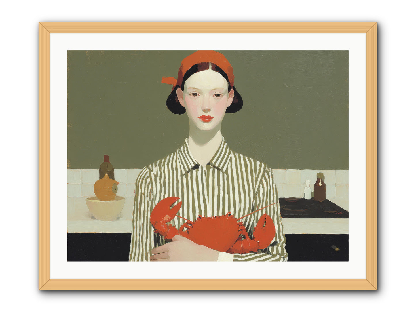 Whispered Lines -- Framed Print - Natural 32x24