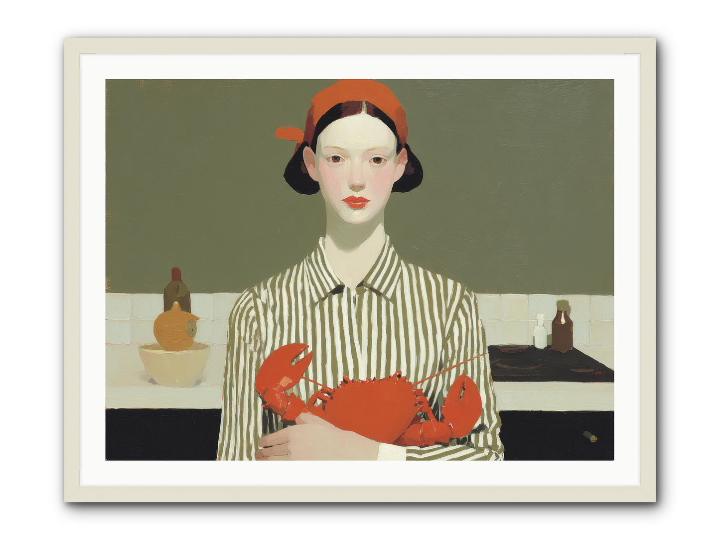 Whispered Lines -- Framed Print - White 40x30
