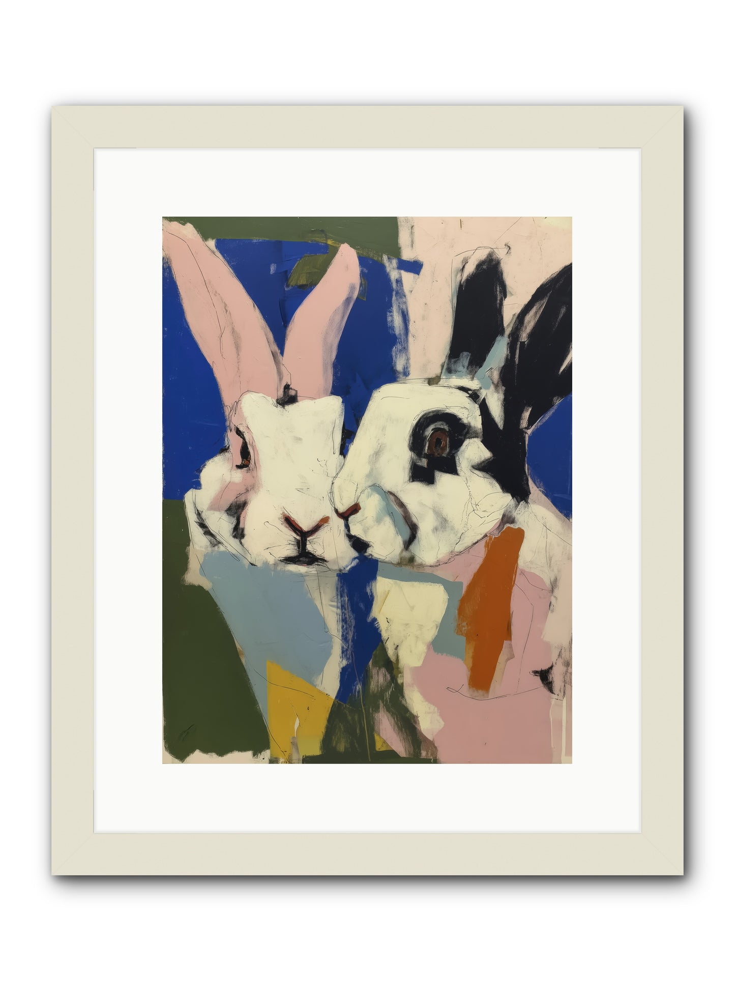 Whispering Nuzzle -- Framed Print - White 12x16