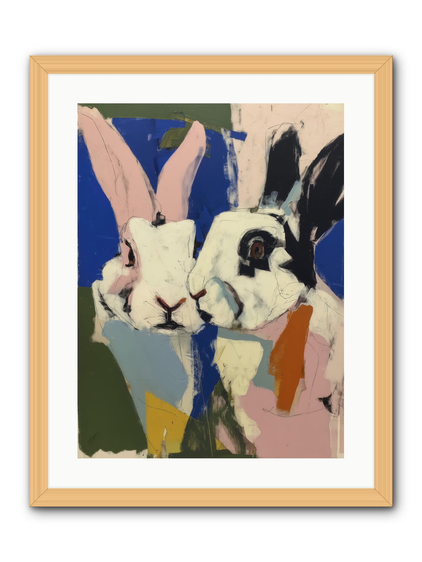 Whispering Nuzzle -- Framed Print - Natural 18x24
