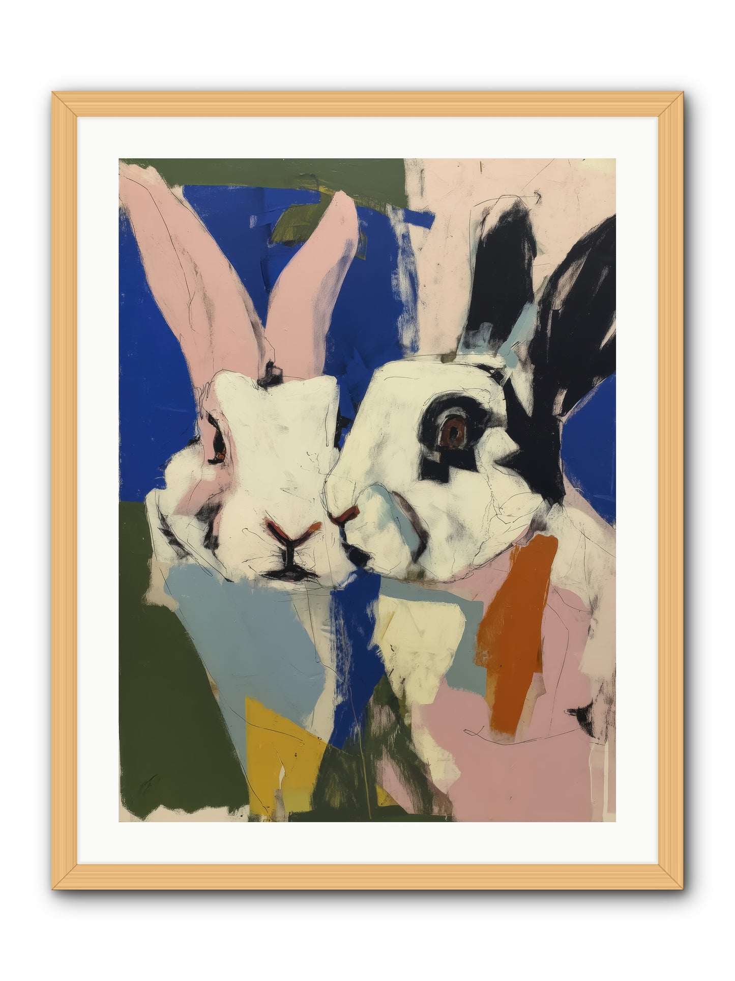 Whispering Nuzzle -- Framed Print - Natural 24x32