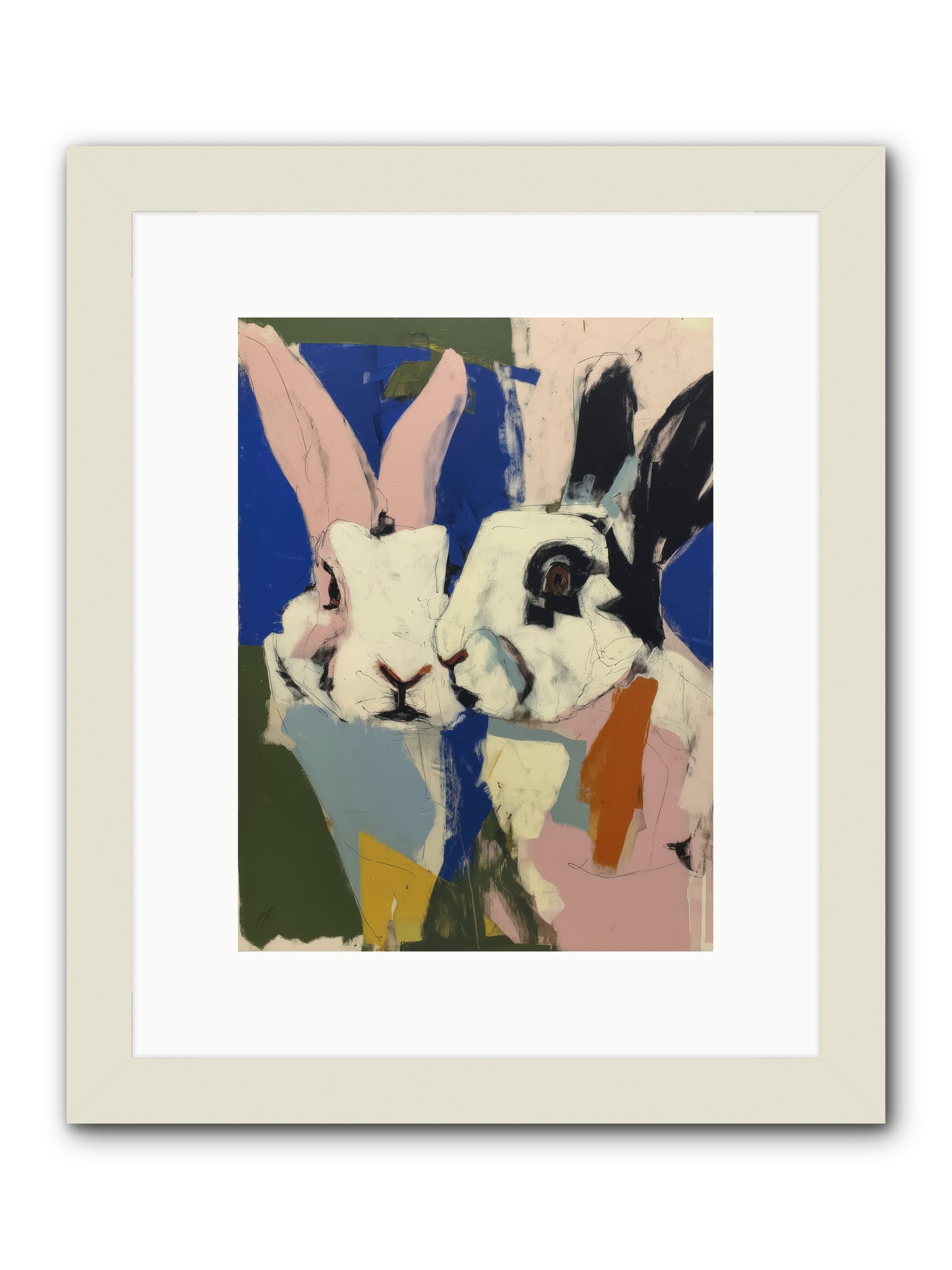 Whispering Nuzzle -- Framed Print - White 9x12