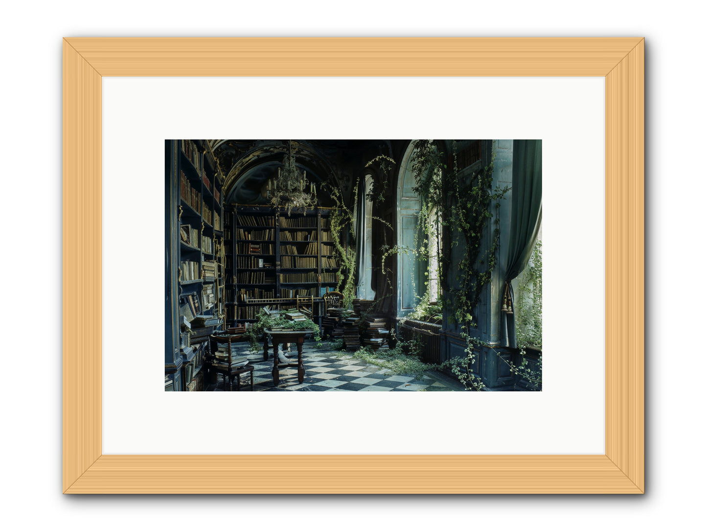 Whispering Pines -- Framed Print - Natural 12x8