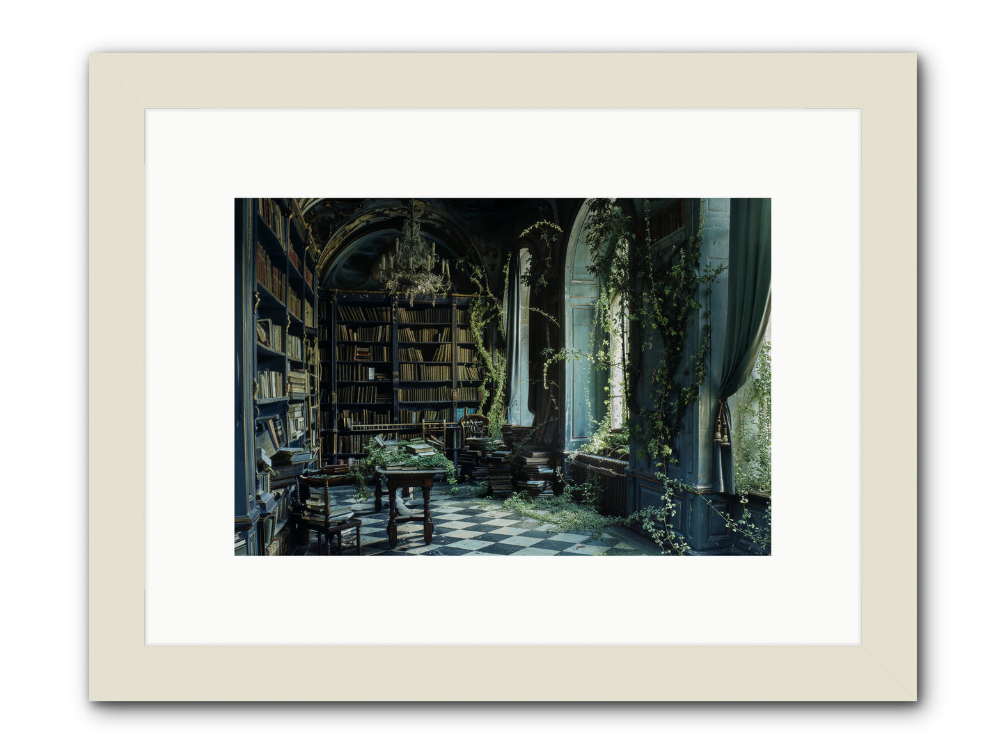 Whispering Pines -- Framed Print - White 12x8