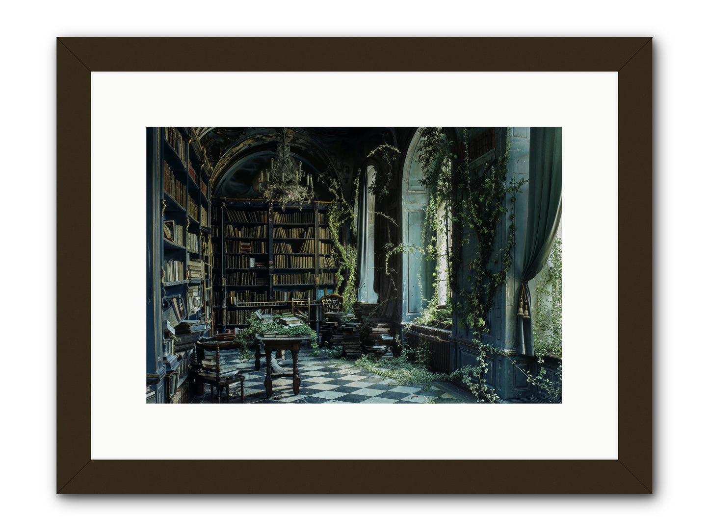 Whispering Pines -- Framed Print - Black 15x10