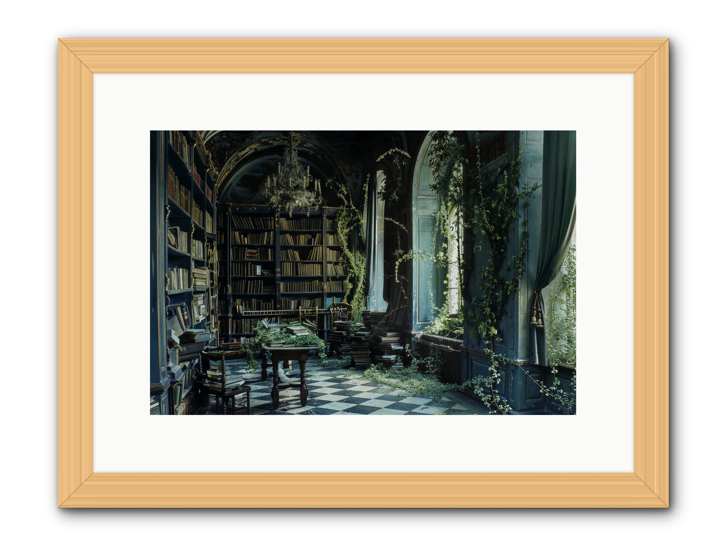 Whispering Pines -- Framed Print - Natural 15x10