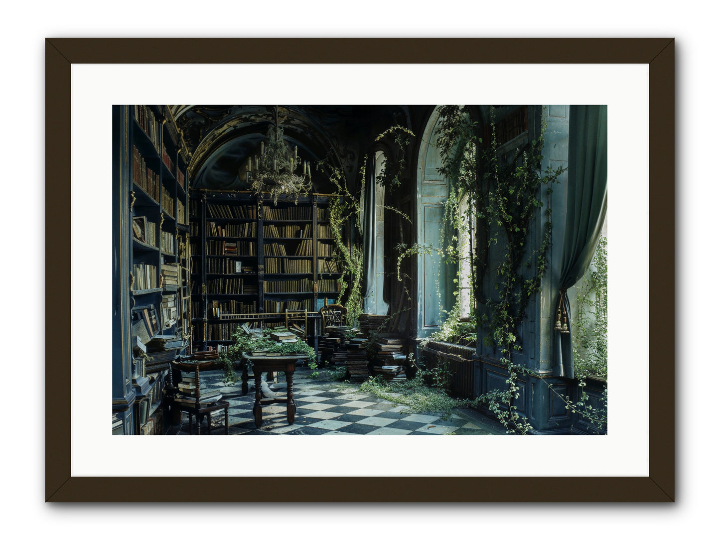 Whispering Pines -- Framed Print - Black 24x16