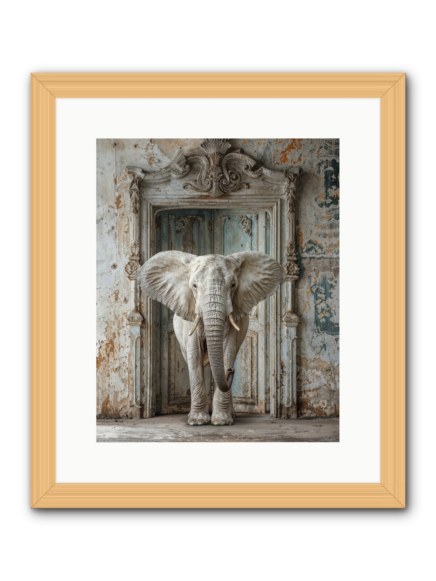 Whispers Of Monsoon And Mist -- Framed Print - Natural 12x15