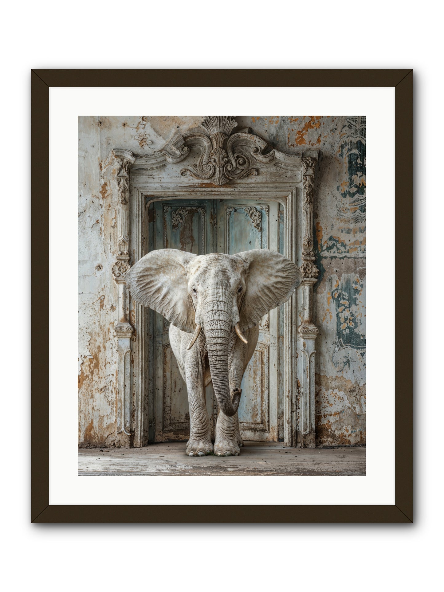 Whispers Of Monsoon And Mist -- Framed Print - Black 20x25