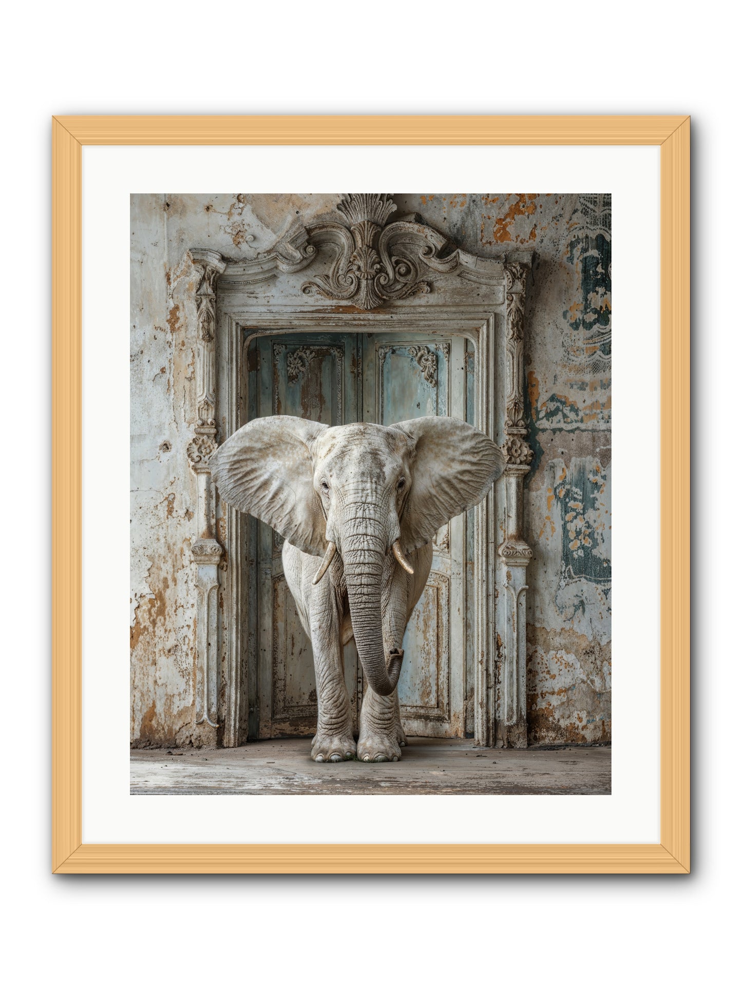 Whispers Of Monsoon And Mist -- Framed Print - Natural 20x25