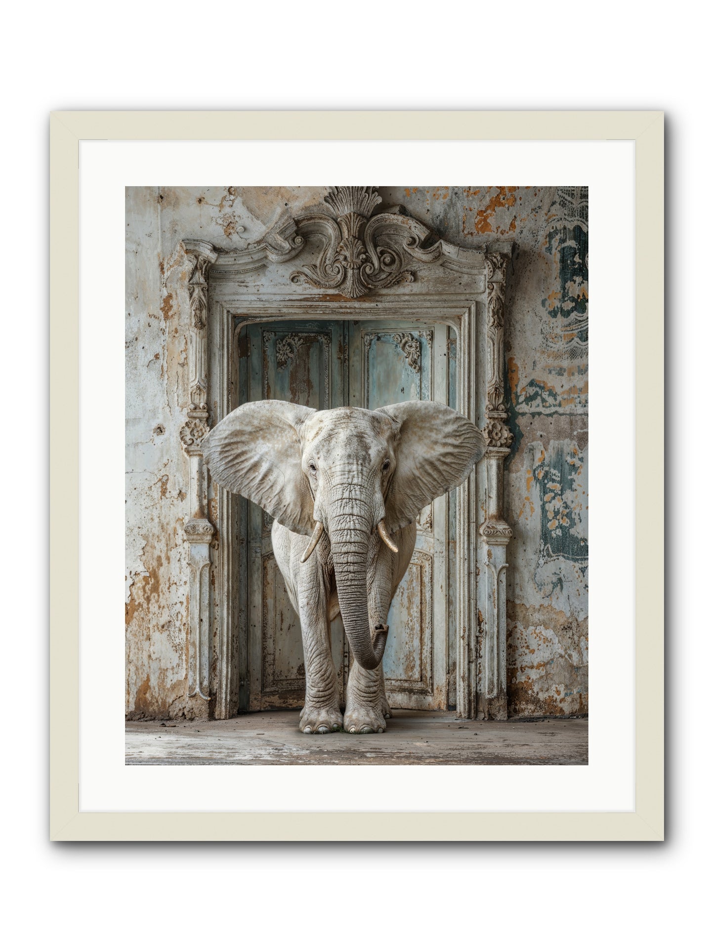 Whispers Of Monsoon And Mist -- Framed Print - White 20x25