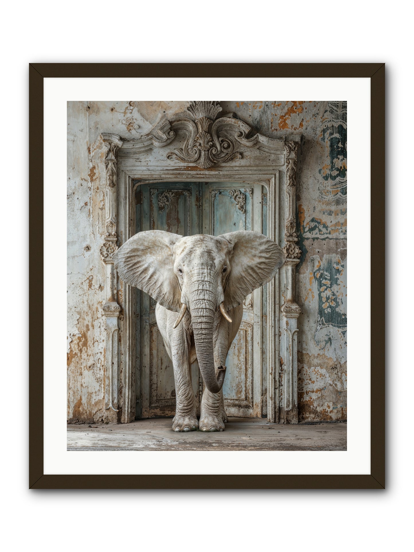 Whispers Of Monsoon And Mist -- Framed Print - Black 24x30