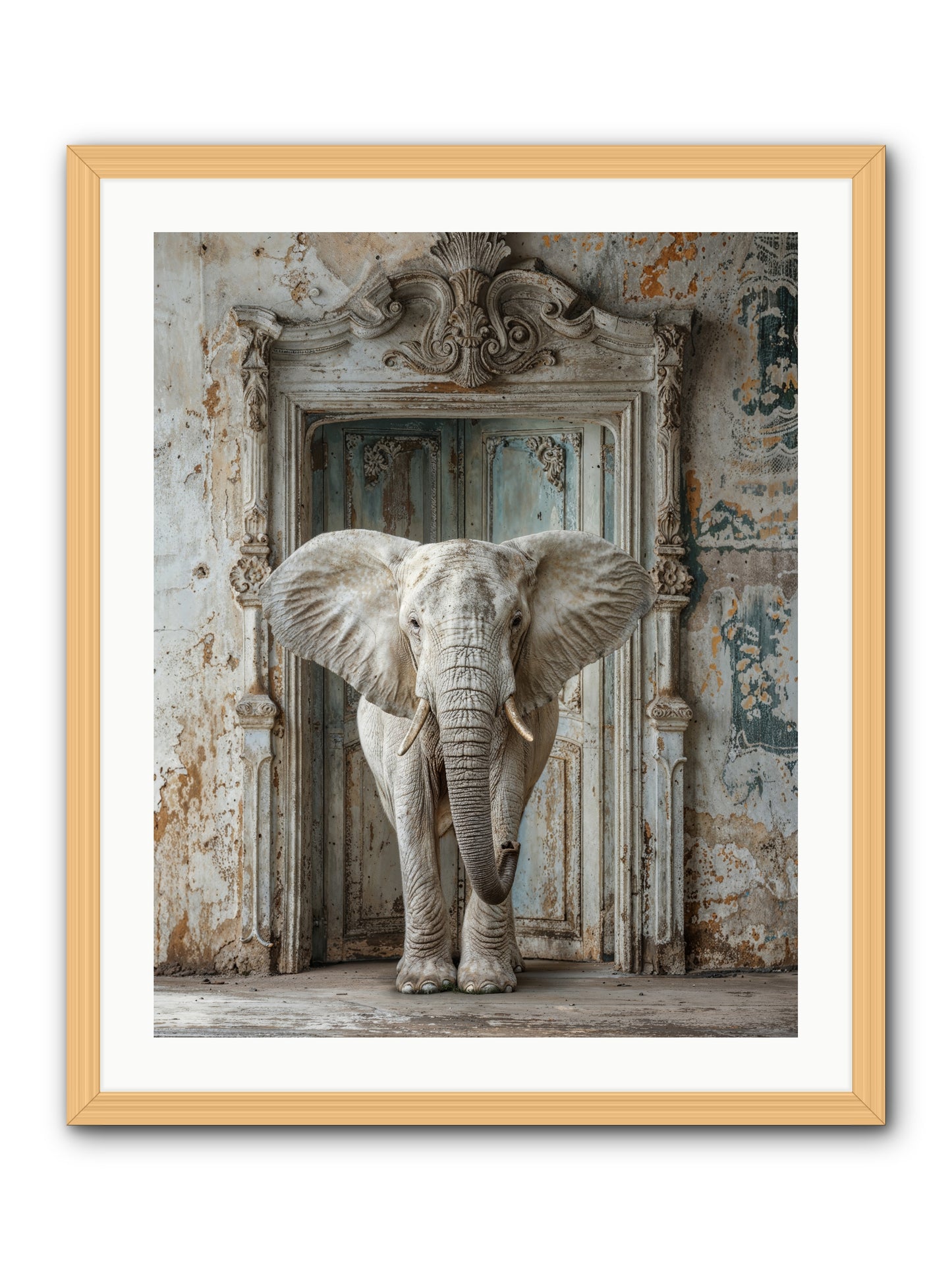 Whispers Of Monsoon And Mist -- Framed Print - Natural 24x30