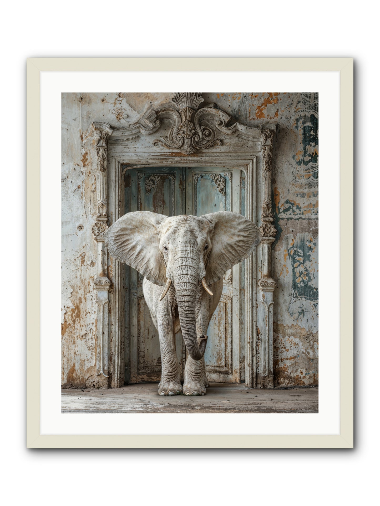 Whispers Of Monsoon And Mist -- Framed Print - White 24x30